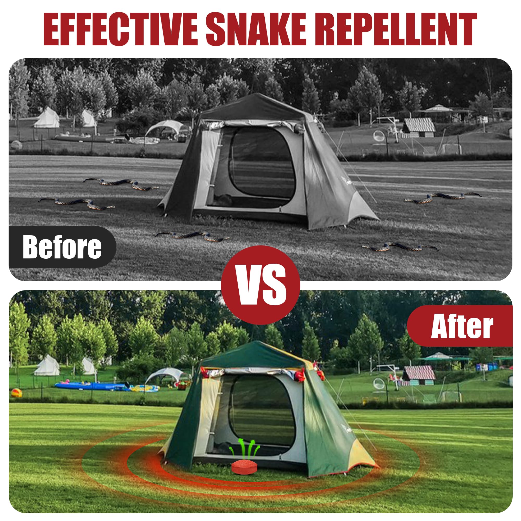 Bolas repelentes de serpientes para patio, potente protección al aire libre, seguras para mascotas y niños, disuasorio natural de serpientes para el hogar, jardín, camping, se dirige a cabezas de