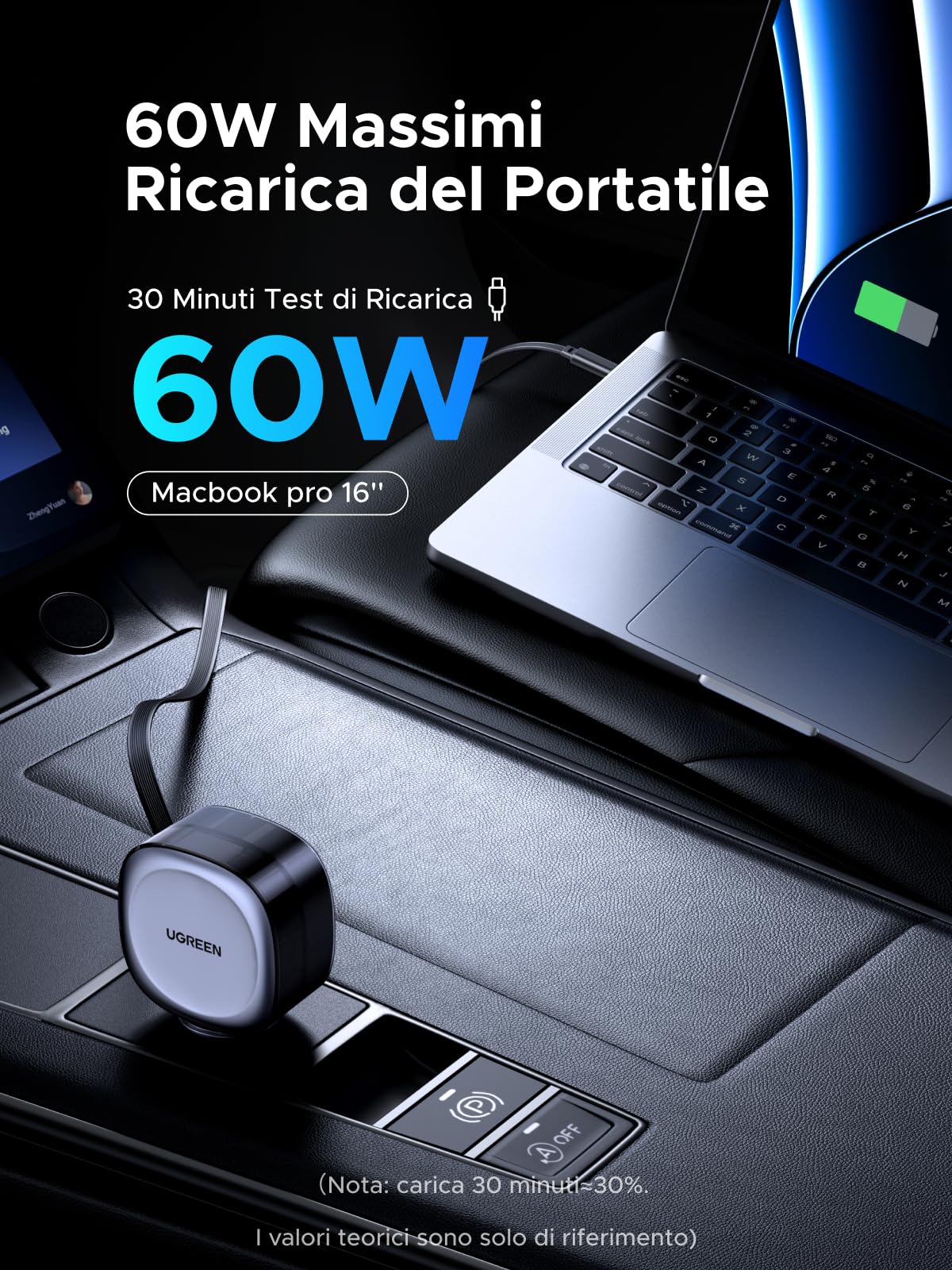 UGREEN 75W Retrattile Caricatore Auto, Caricabatteria Accendisigari USB C Ricarica Rapida PD 3.0 QC 3.0, Compatibile con iPhone 17 Pro Max Air/16/15, Samsung Galaxy S25/24, Pixel10/9, MacBook, iPad