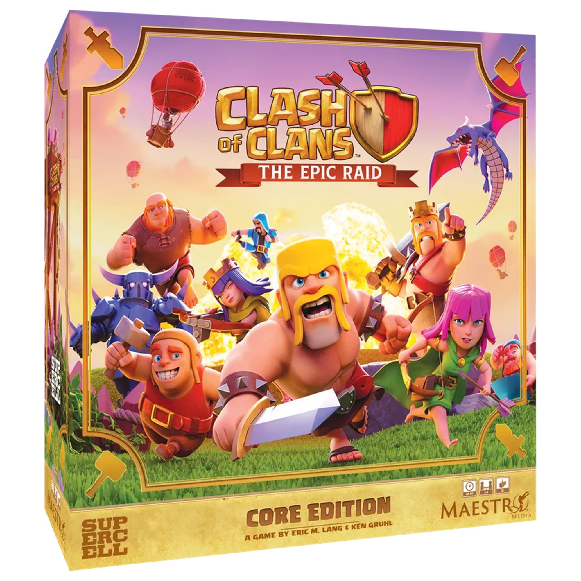 Maestro Media Ventures | Clash Of Clans The Epic Raid | Strategy Board Game, Standalone Core Edition, Village Building, Raids, Dice And Competitive Battles | 2-4 Players | 45-90 Min