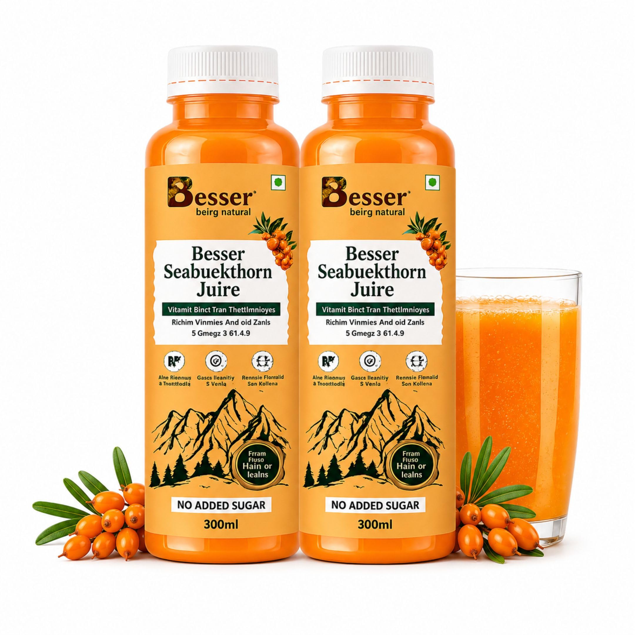 Besser Seabuckthorn Juice 600ml | Himalayan Superfruit Drink | Rich in Vitamins, Antioxidants & Omega 3 6 7 9 | Supports Immunity, Skin & Digestion | No Added Sugar - Pack of 2-image-14