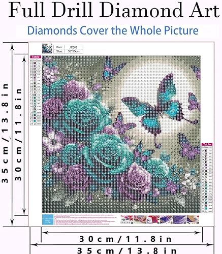 Miniatura 6 de Kits de pintura de diamantes para adultos, kit de arte de diamantes de imitación de mariposa para niños, principiantes, bricolaje 5D, taladro