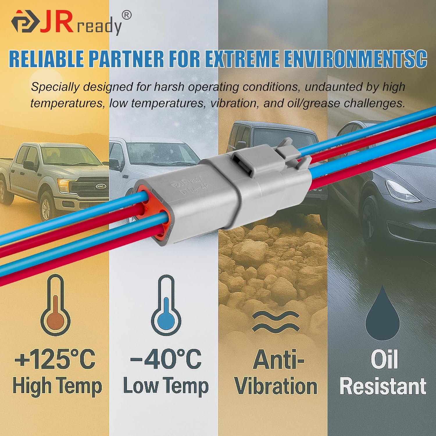 JRready DW4001 531PCS Deutsch Connector Kit with New Turret Deutsch Crimp Tool - DT/DTM/DTP/DTHD Connectors with Size 12/16/20 Solid Contacts (12-22AWG) for Automotive, Industrial, Marine Wiring