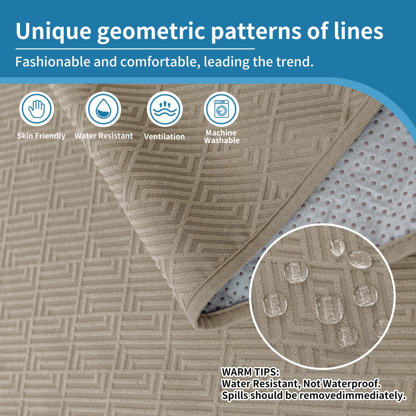Ystyle Copridivano 2 Posto Con Braccioli, Sofa Cover Antigraffio Gatto Cani, Copertura Divano Universale, Copridivani Natalizio Mobili Protector, Salvadivano Antiscivolo Antimacchia, Cachi