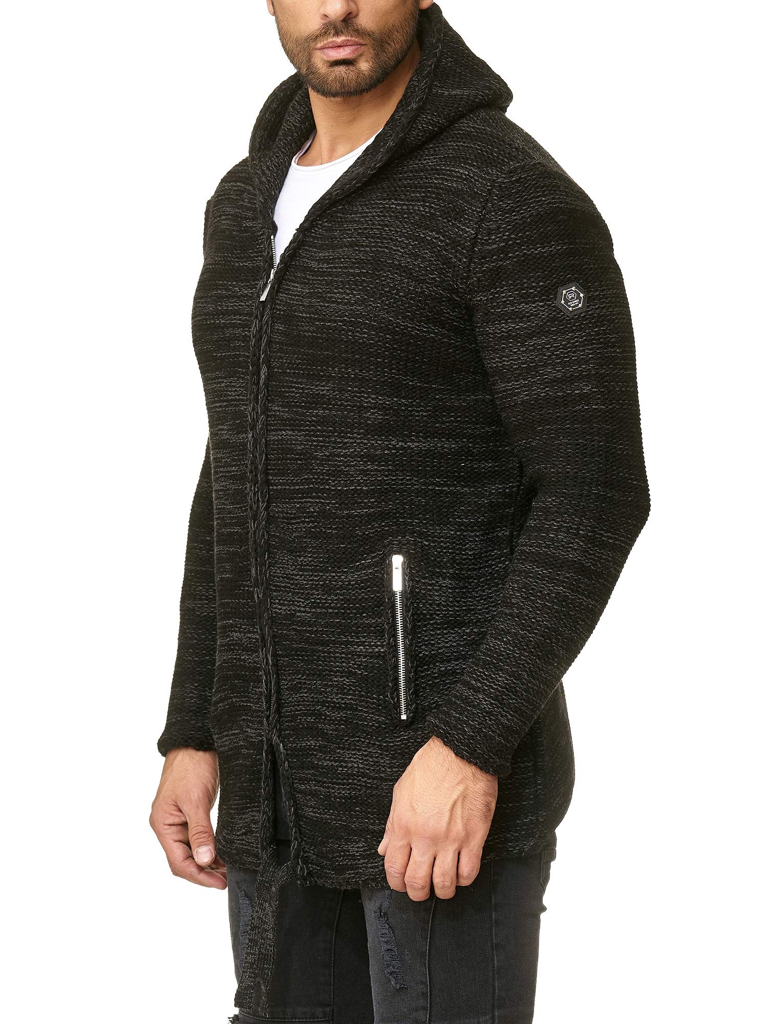 RED BRIDGE Hombres Cárdigan Sudadera con Capucha Invierno Chaqueta de Punto
