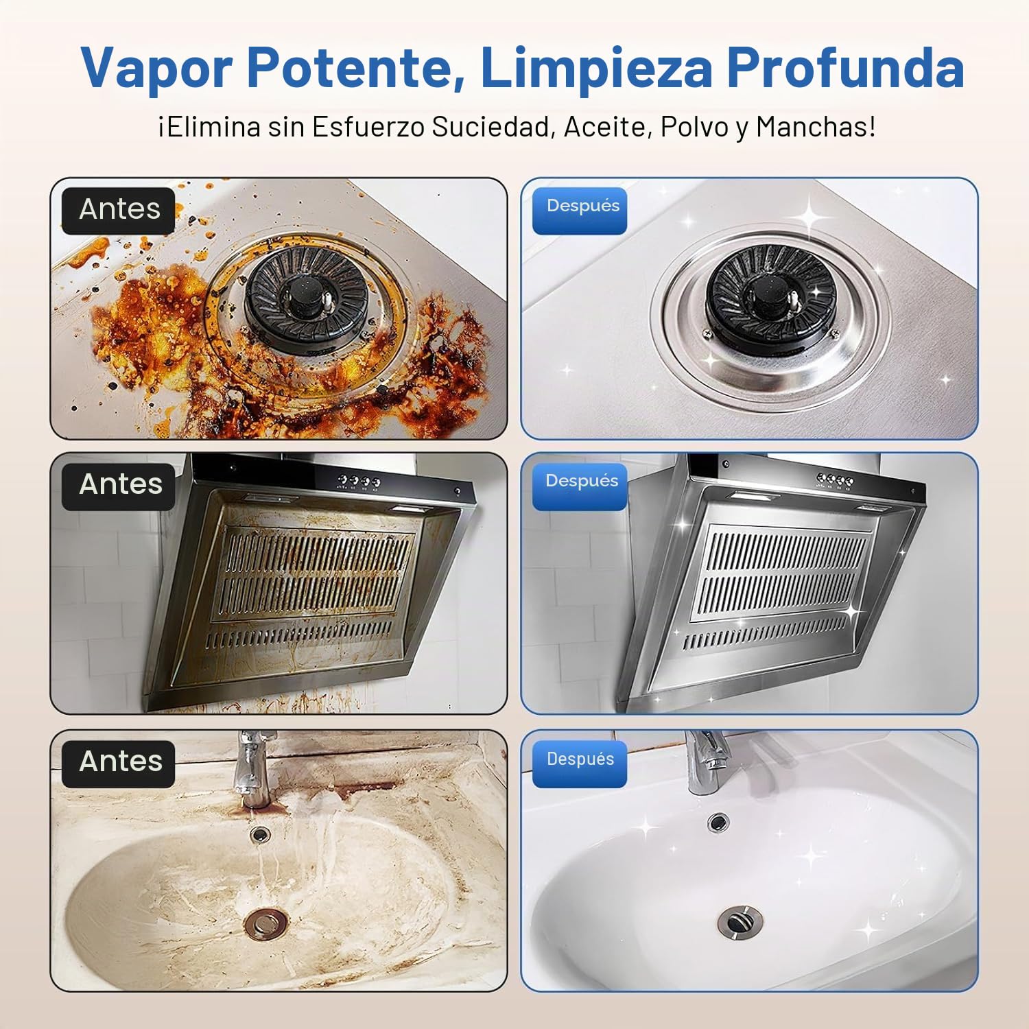 Vaporeta Limpieza Hogar Limpiador a Vapor Para Casa Steam Cleaner Maquina de Vapor Limpieza Maquina Vapor Limpieza Mopa Vapor 2000w, 5bar Para Campanas Extractoras, Cocinas, Juntas de Azulejos