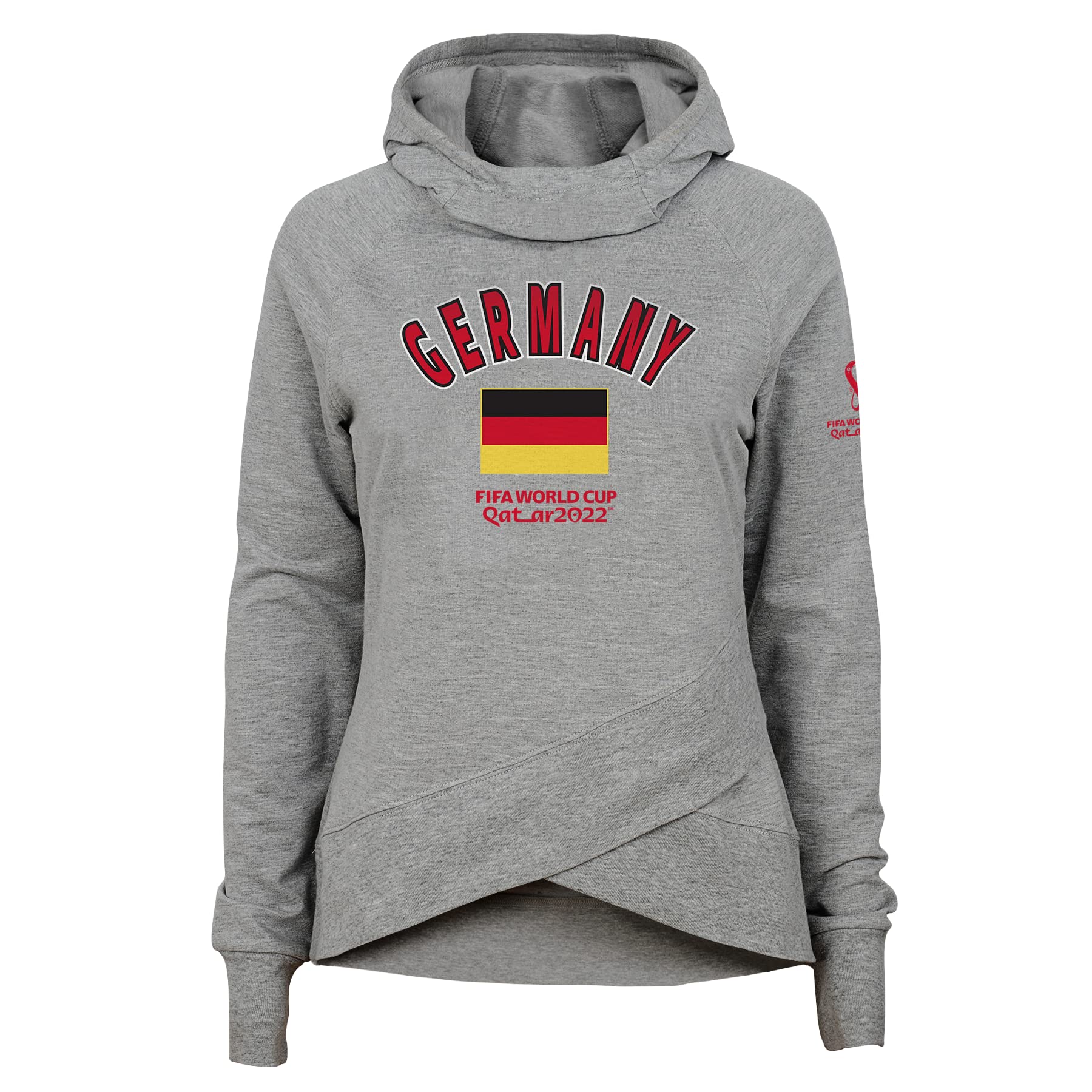 Official FIFA World Cup 2022 Snood Neck Hoodie , Girls, Germany, Age 12-13 Heather Grey