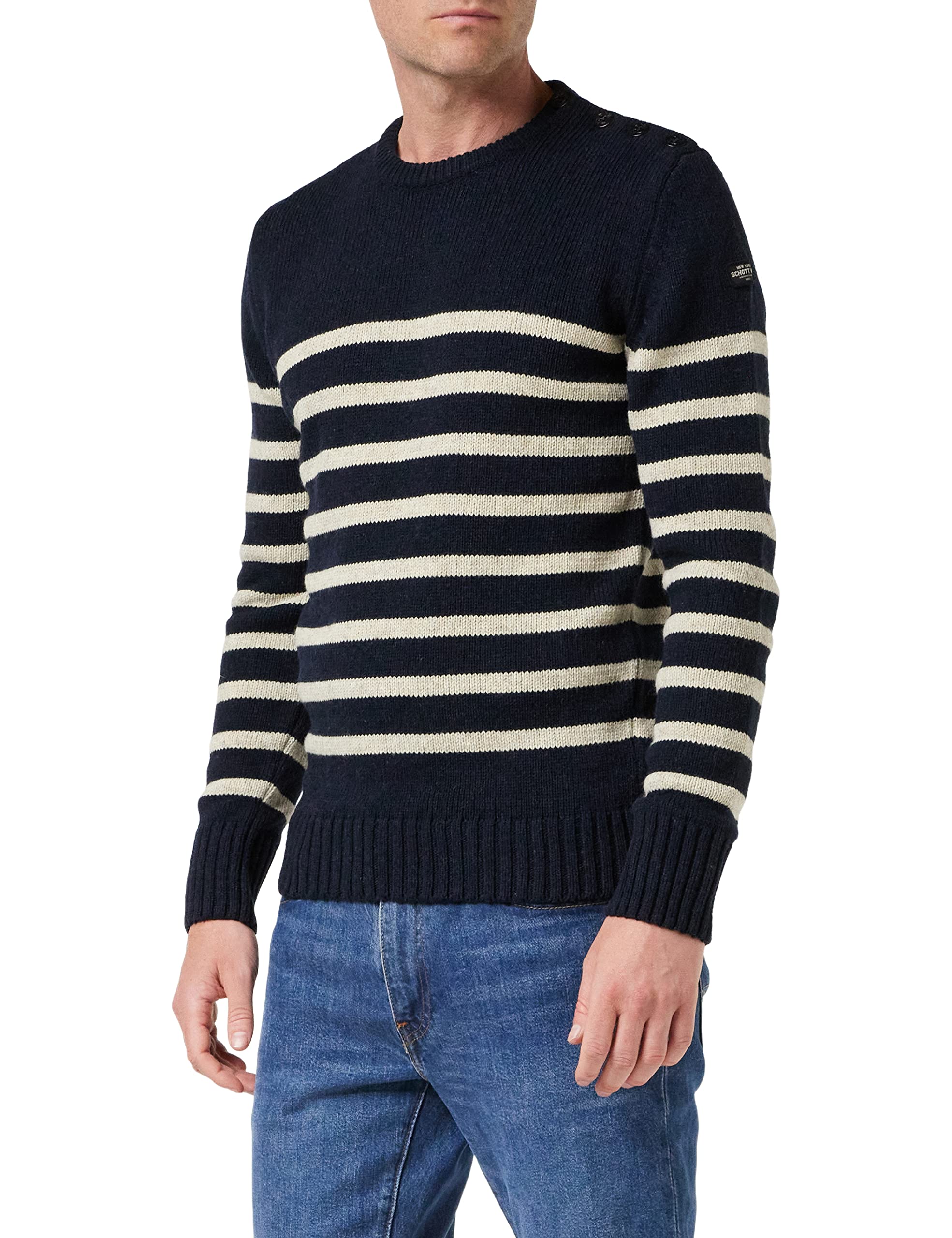 Schott Nyc Men's Blue (Navy/Natural Navy/Natural) Schott Ploutrider1 Jumper Not Applicable, /, (Manufacturer Size: XX-Large)