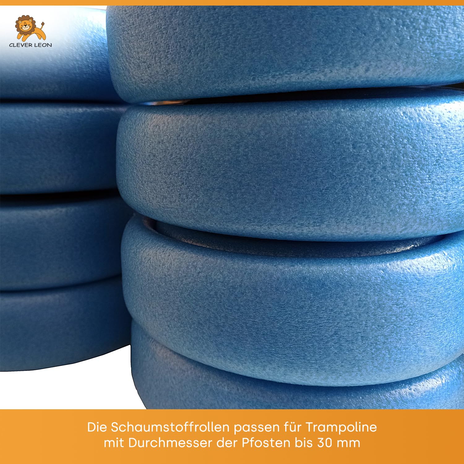 Clever Leon Trampolin Schaumstoff Rohre Set 6 Stück 6 x 180 cm mit