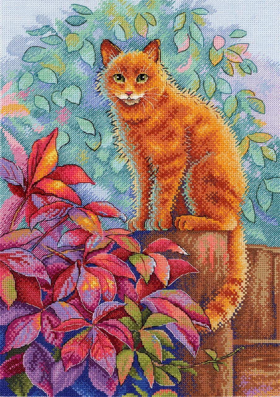 MP Studia Zestawy do haftu krzyżykowego dla dorosłych i początkujących kotów – 33 x 23 cm / 12,99 x 9,06 cm, 16 ct.