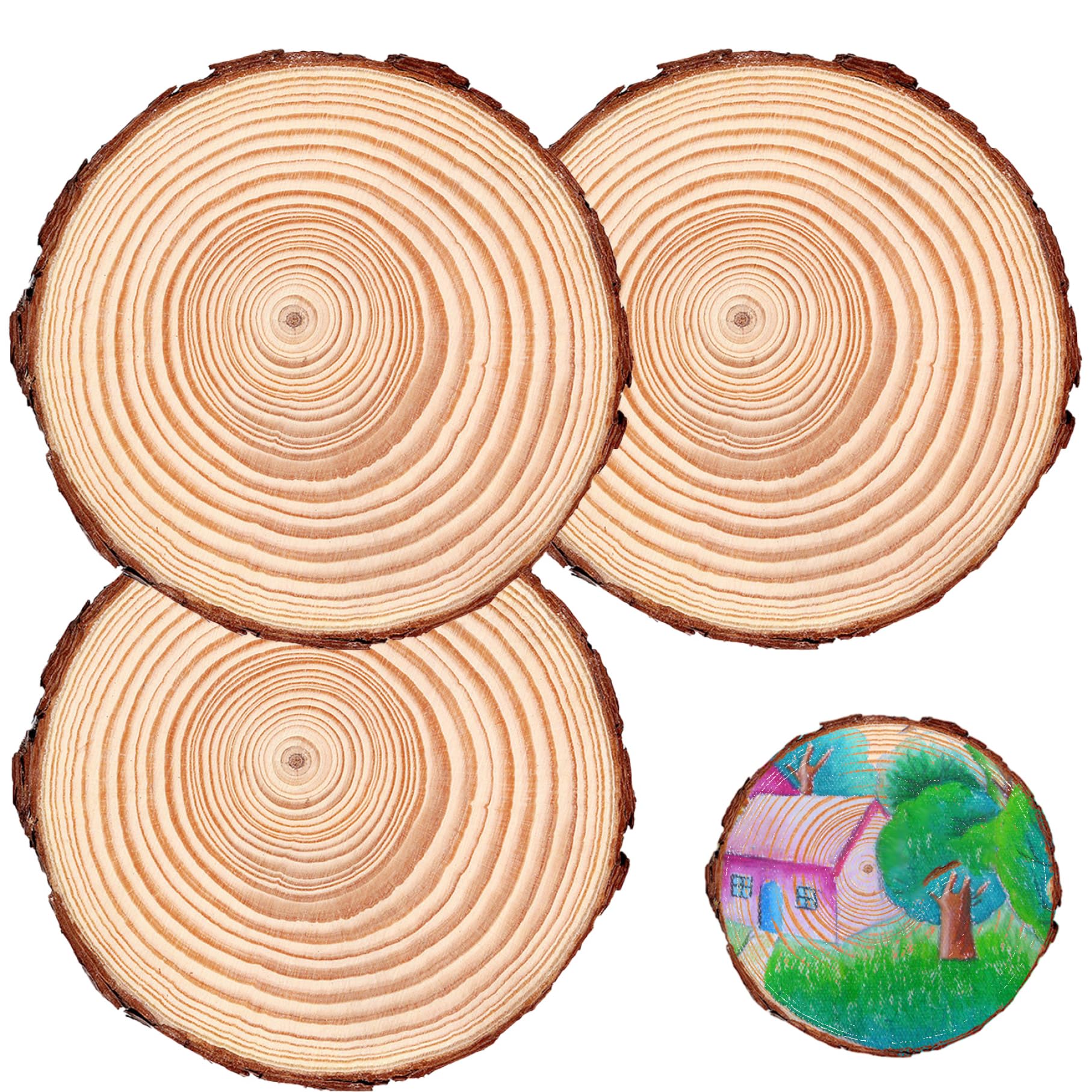 Camino de jardín de madera, pasaje decorativo de 3 piezas redonda, pavimentadores de camino de 7.1-7.9 pulgadas para el exterior, peldaños de jardín sin deslizamiento para el patio