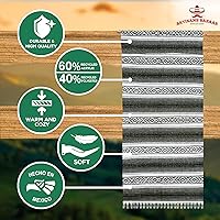 Vista 129 de Artisans Bazaar Poncho tradicional mexicano de Baja para hombres y mujeres, auténtico sarape de Gaban, manta de vaquero Pancho Jorongo rojo - rosa