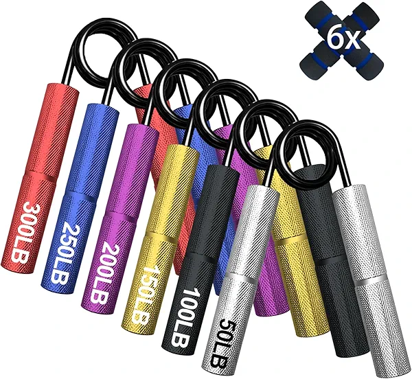 mvovuil Grip Strength Trainer Set,50-300LB Hand Grip Strengthener,Hand Forearm strengthener 6 Pack, Workout equipment,Strength Training Exercisefor Hand Arm Forearm Wrist Finger