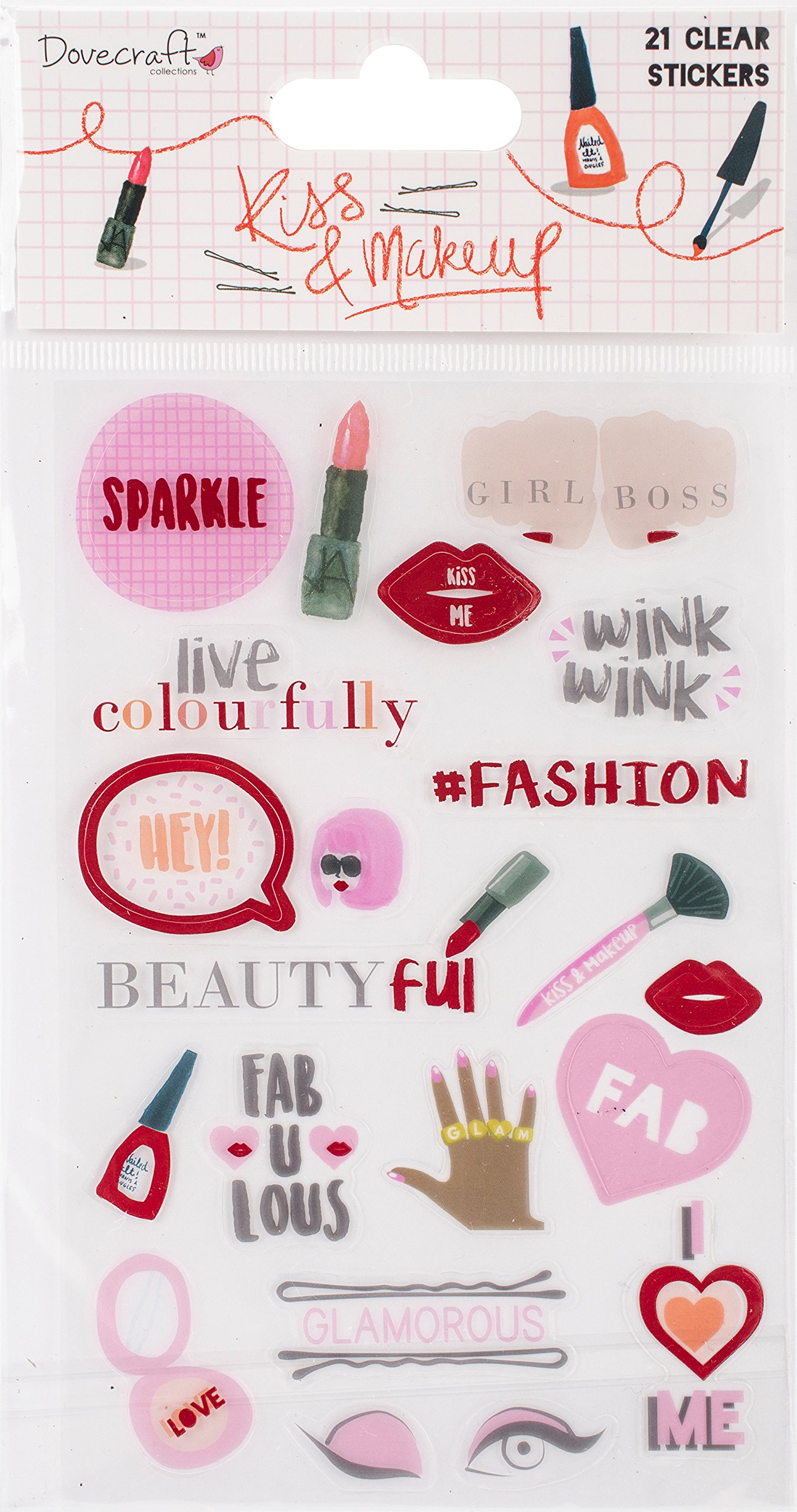 Trimcraft DCSTK037 Dovecraft Kiss and Make Stickers-Clear