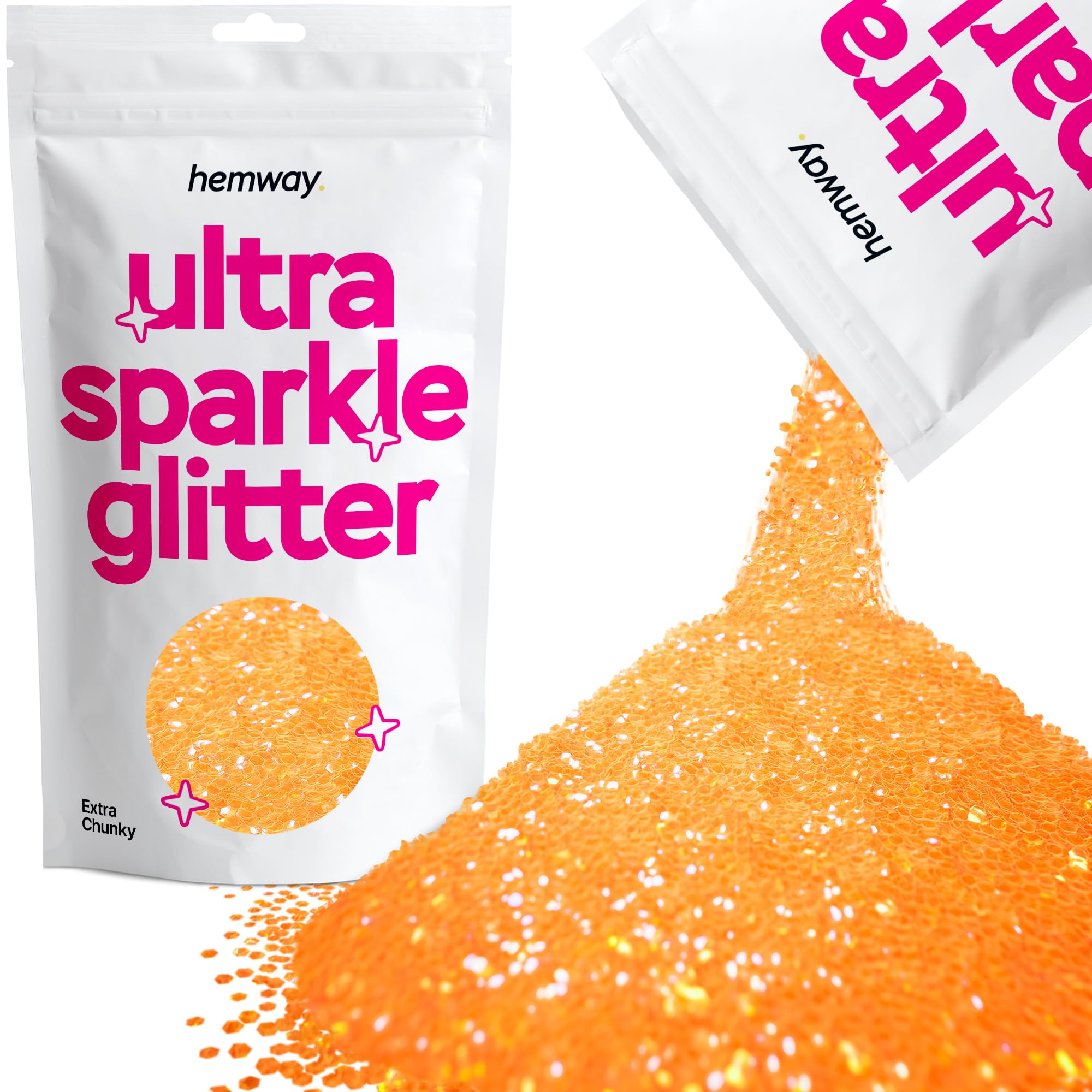Hemway Ultra Sparkle Glitter Baby Pink Iridescent 100g Fine | Glitter for Arts & Craft, Makeup, Nail Art, Crafting, Card Making, Sparkle Decoration — view 256