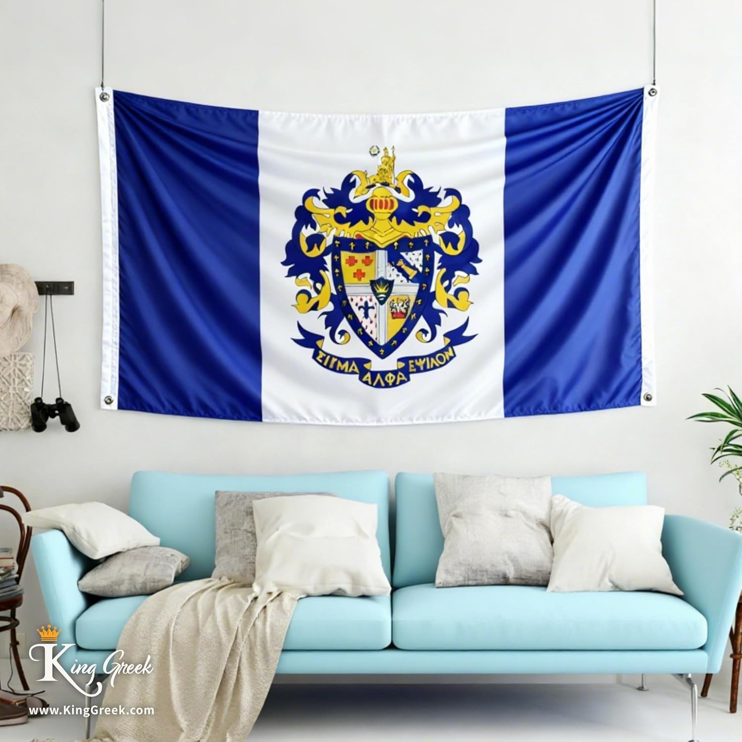 Sigma Alpha Epsilon Flag Official Fraternity,Brass Grommets & Double Stitch,Polyester Banner Wall Decor for Outdoor Indoor Decoration,3x5 Feet