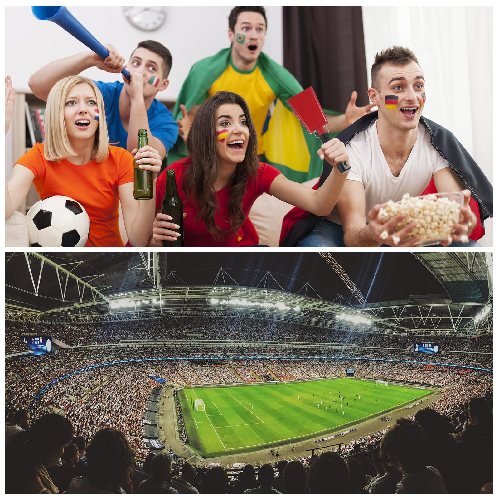 PATIKIL 9 Zoll Kuhglocken Für Football Spiele 4 Stück Kuhglocken Für Sportveranstaltungen Bulk Lautstarke Geräuscherzeuger Metall Kuhglocke Mit Griff Für Jubel Wettbewerbe Bemalung Grün