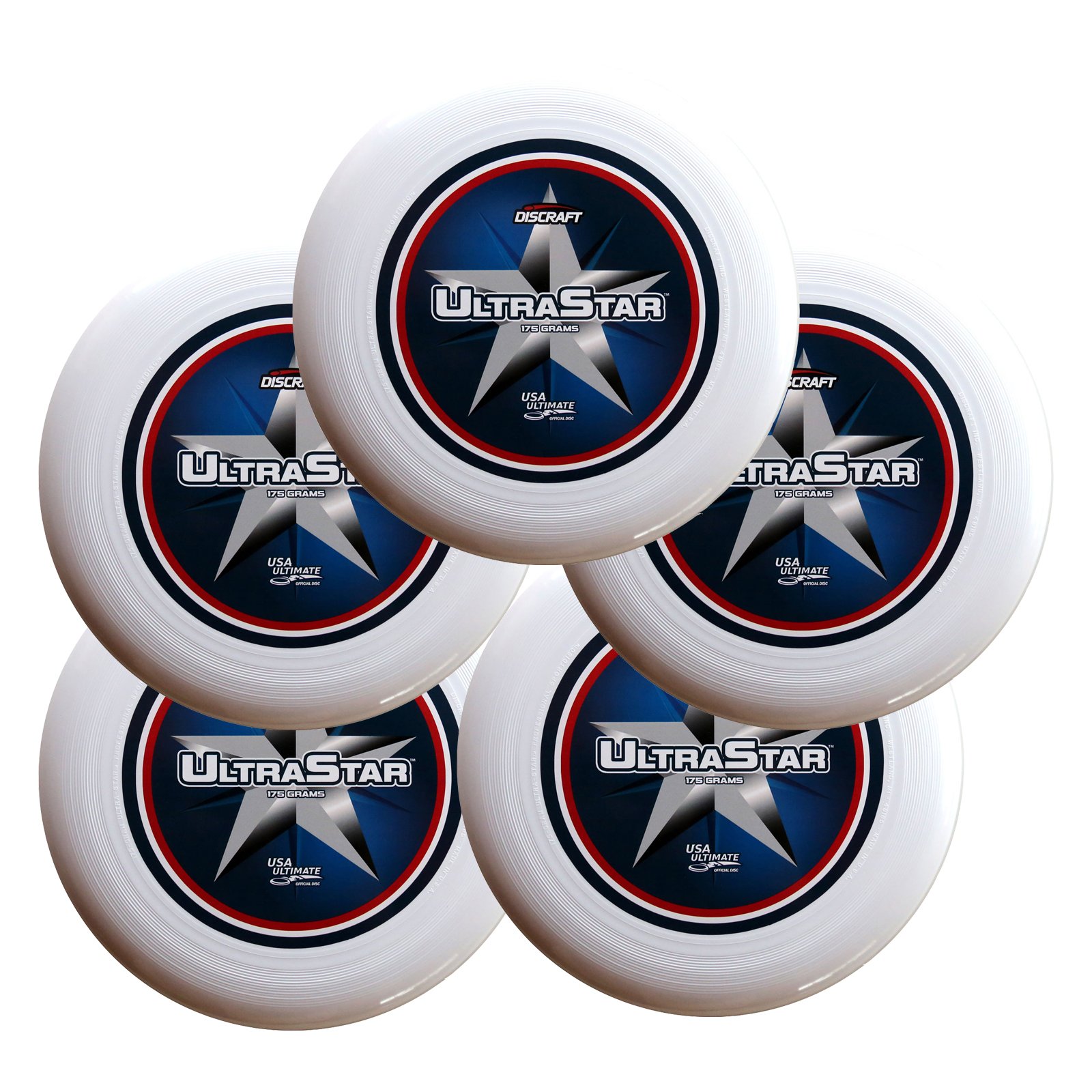 Discraft SuperColor Ultra-Star 175g Utimate Sportdisc Center Print (5 Pack)