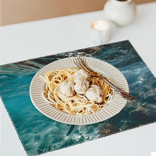 Miniatura 6 de Australian Sea Lion Underwater Photo Placemats Set of 6 Resistant Table Mats Washable Place Mats for Dinner Party Table Decoration