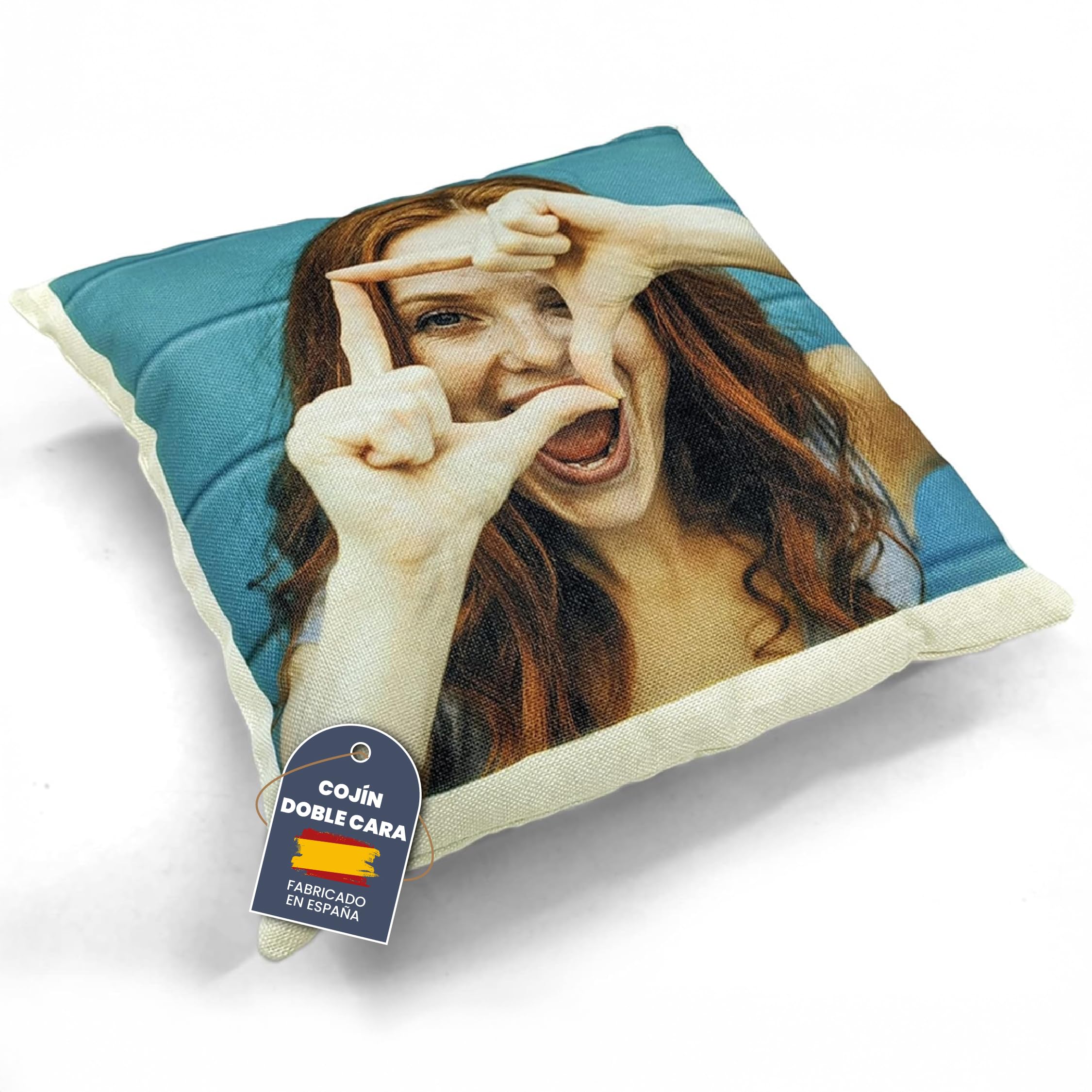 Cojín Personalizado con Foto y Texto. Cojin Lino. Cojines Personalizados con Foto. Almohada Personalizada. Regalos Originales Mujer y Hombre. Detalles Personalizados Parejas. Relleno a elegir. 1 CARA.
