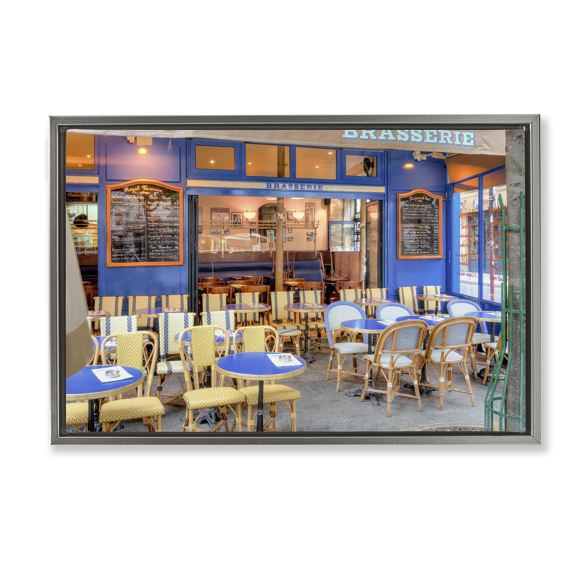 Stupell Industries Luster Gray (Matte) Parisian Brasserie Terrace, 16 X 24 Inch Canvas In Floater Frame