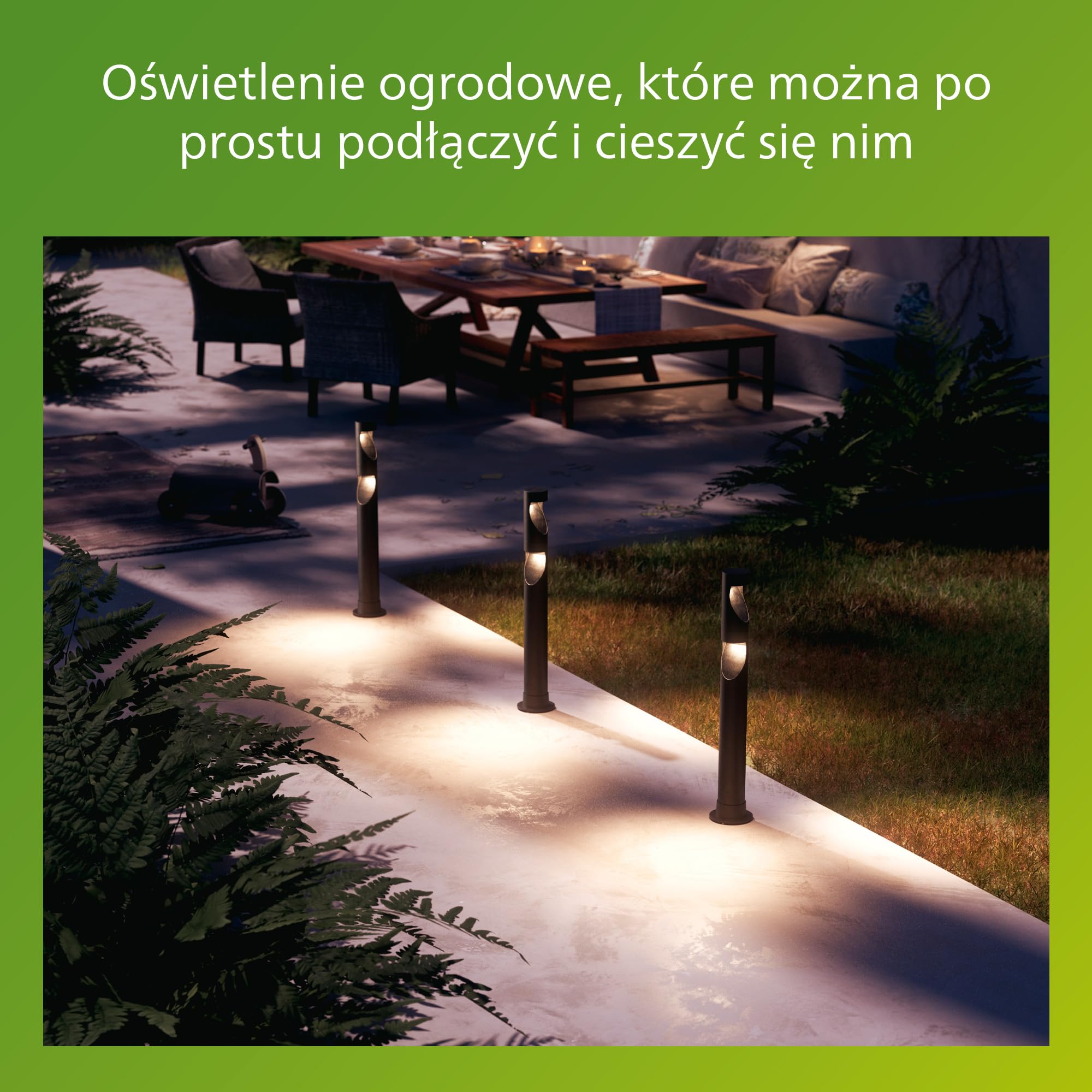 Philips Desi Zewnętrzna Lampa na Postumencie 24 V GardenLink Niskonapięciowa, 2700 K, 180 lm, Czarna, Zestaw Rozszerzeń
