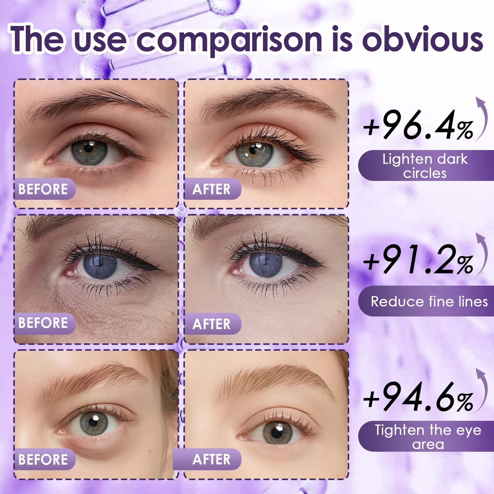 4 Pairs Coussinets Sous Les Yeux Lyophilisés,Masque Sous Les Yeux Hydratation,Masque Contour Des Yeux Pour Soins Quotidiens,Pour Regard Fatigué Et Peau Sèche,Hommes et femmes - 5