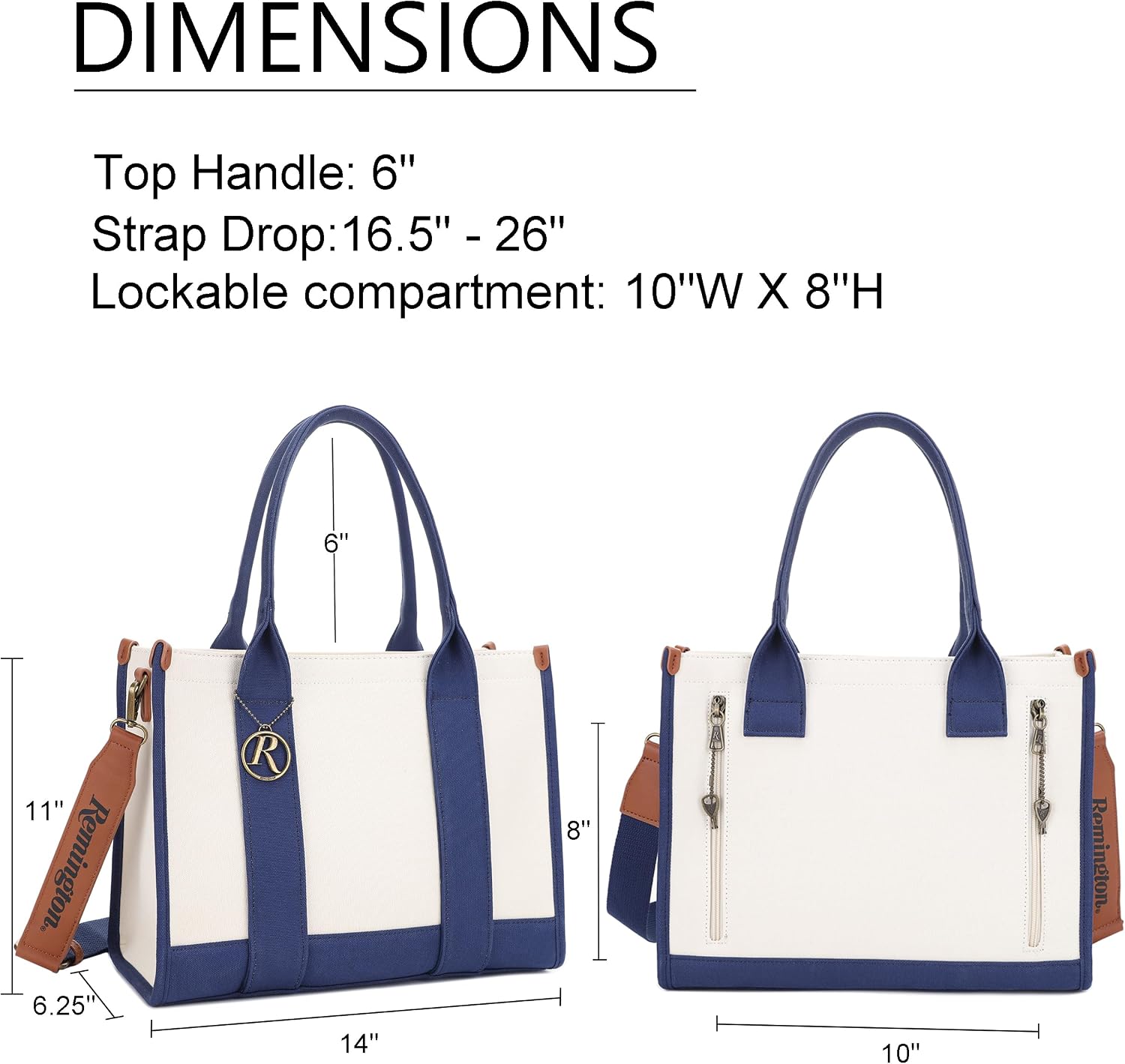 JESSIE&JAMES/Remington Huntsville Canvas Tote Bag with Lockable Compartment