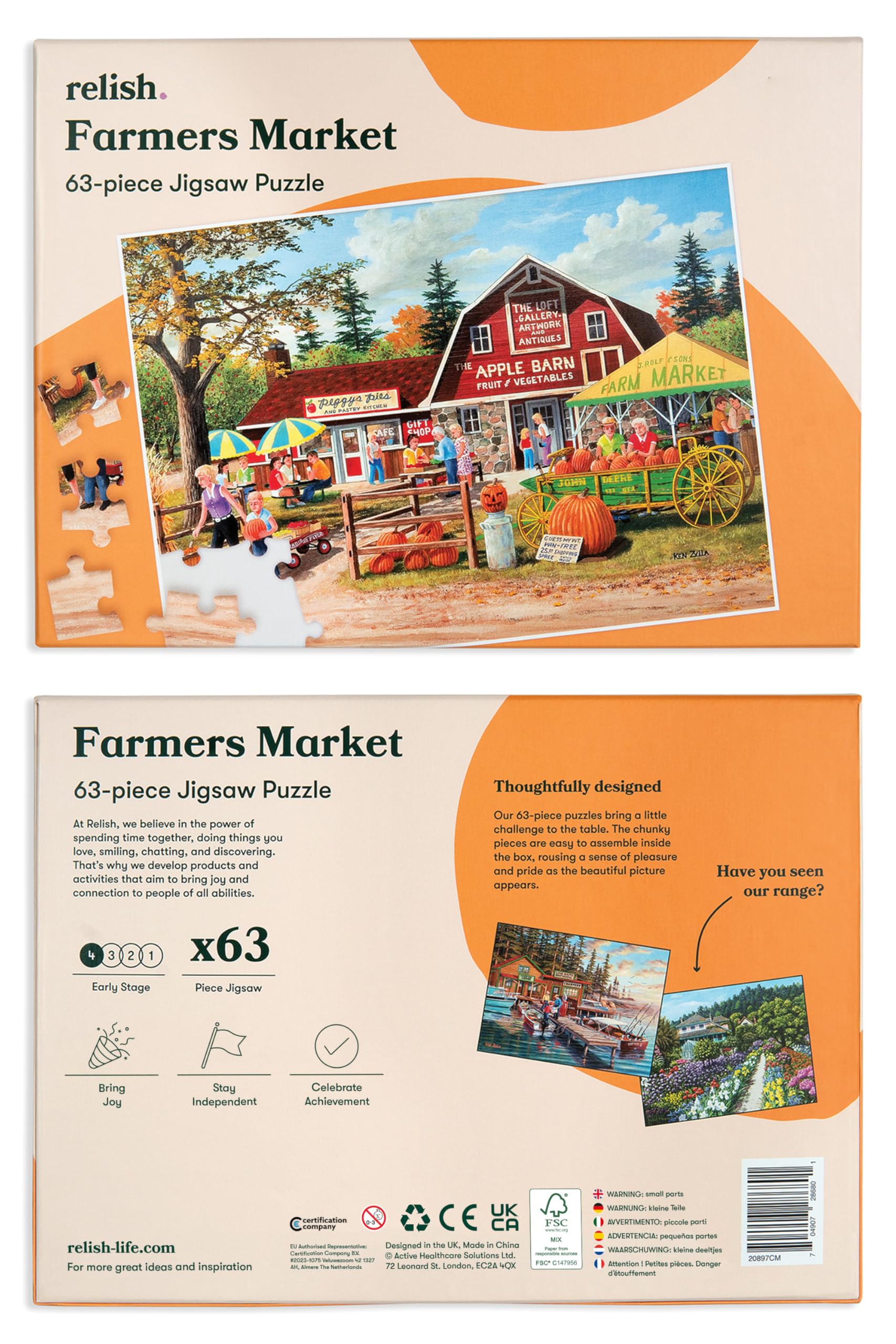 Relish ‘Farmers Market’ Puzzle 63 Pièces : Activités Adaptées aux Seniors Atteints de Démence ou d’Alzheimer