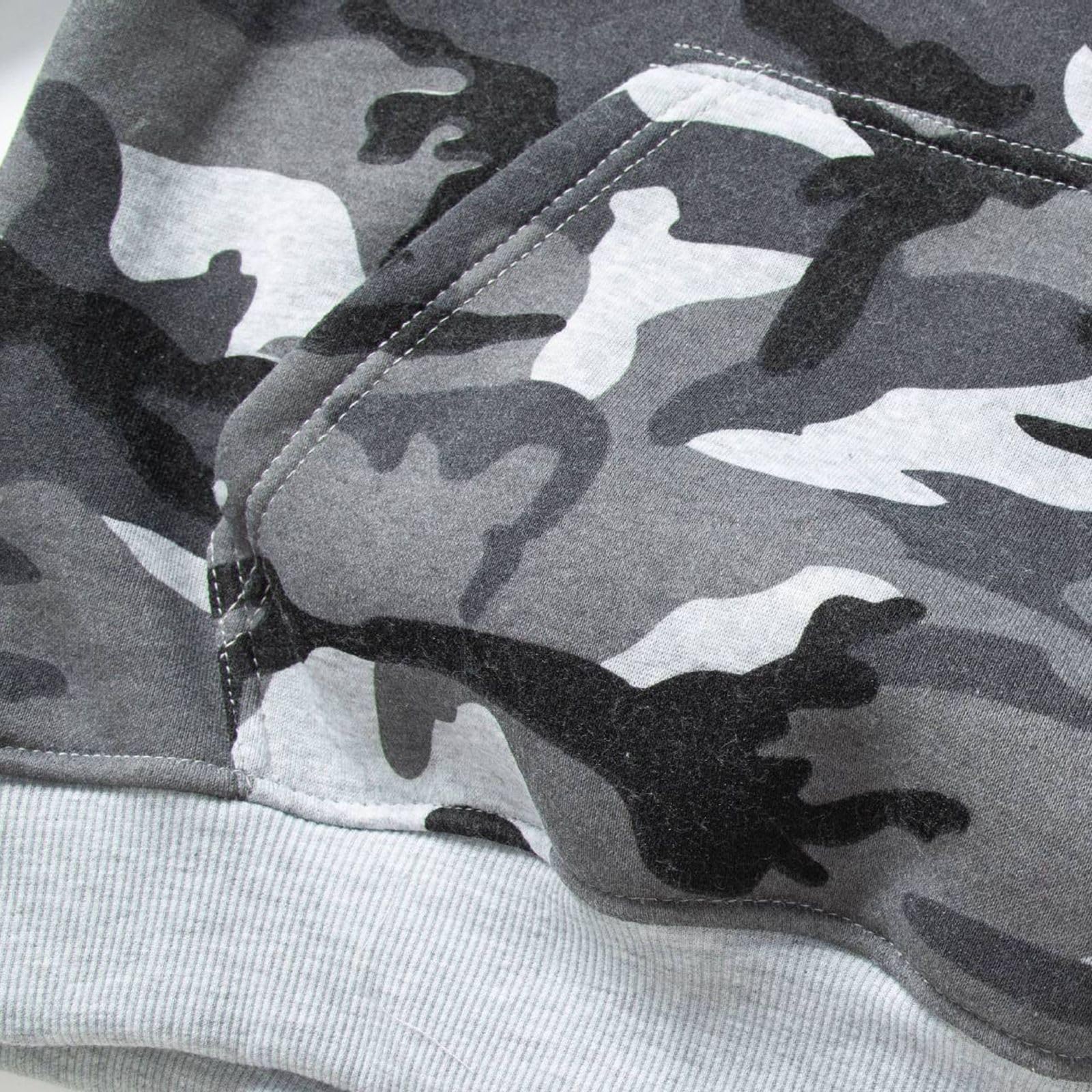 Generisch Tuta da uomo mimetica, 2 pezzi, oversize, con cappuccio e pantaloni sportivi, set da uomo, con tasche e pantaloni da jogging, tracksuit fitness per il tempo libero sport