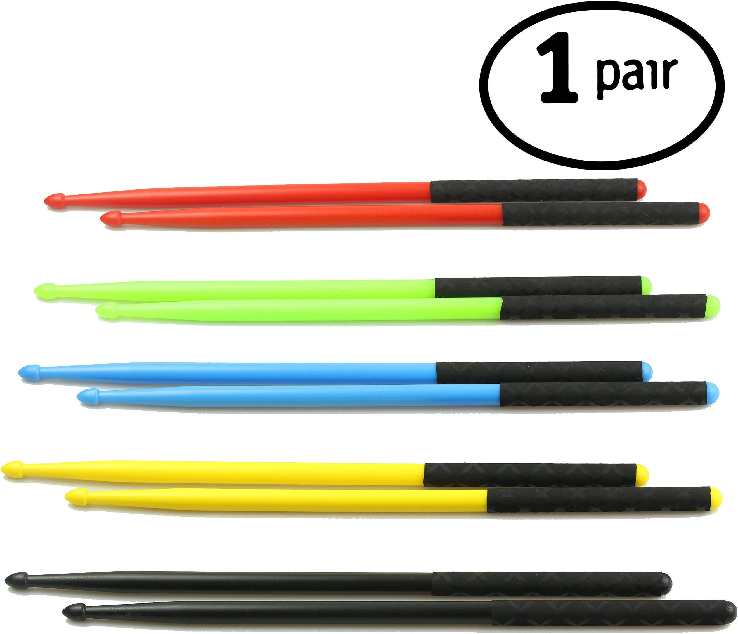FITSTIX Drumsticks for Fitness & Aerobic‍ Workout Classes, Drum Sticks, Strong and Light Weight design make a fun addition to any exercise routine or class. (BLACK + FITGRIPS)