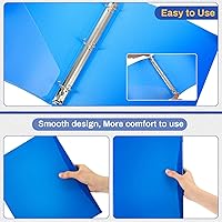 Vista 4 de CHENGU Paquete de 4 carpetas de 1 pulgada con bolsillo, 3 anillos redondos, de plástico, flexible, recargable, cubierta suave para suministros