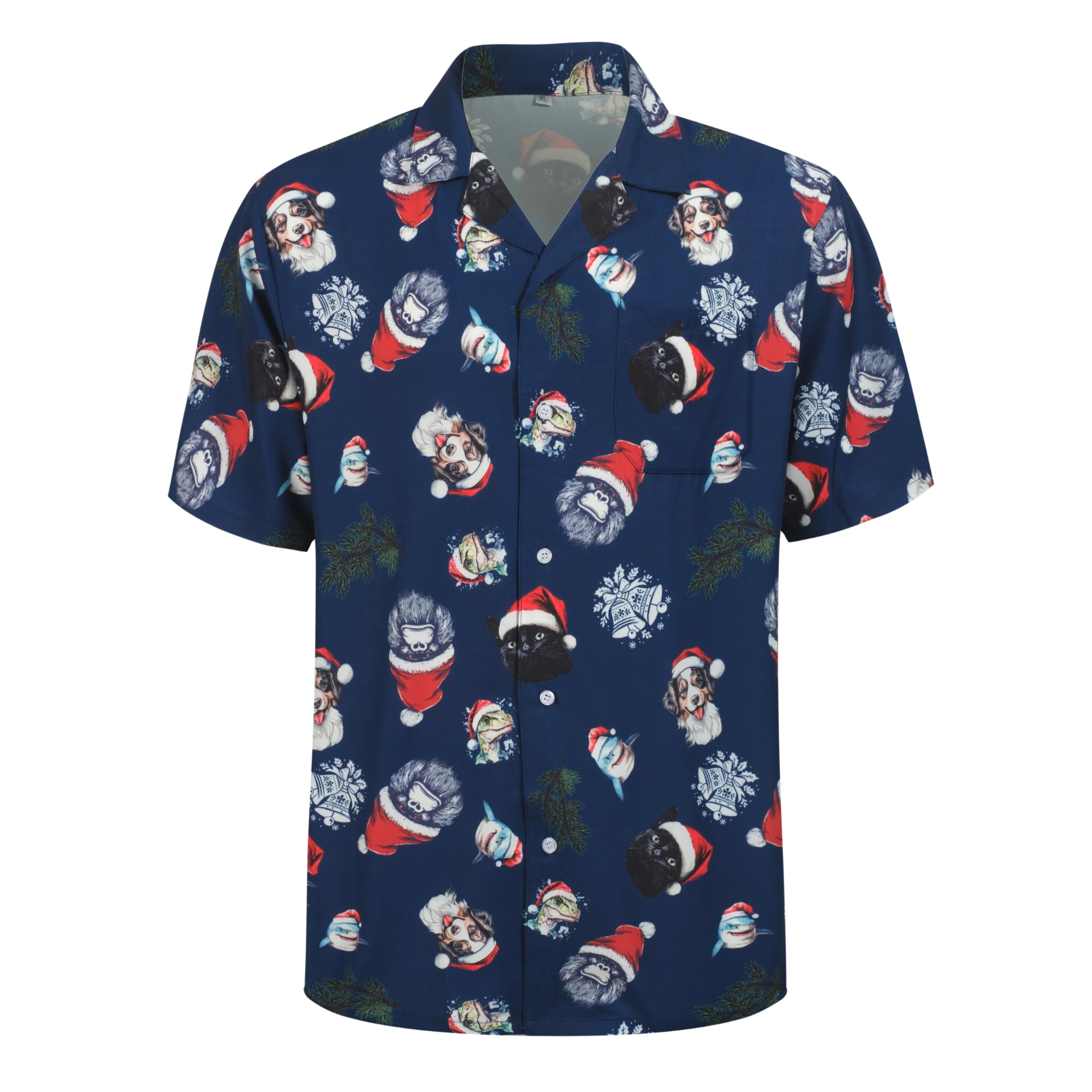 Giftdigger Mardi Gras Shirts for Men Funny 3D Print Button Up Shirt for Men Holiday Casual Aloha Hawaiian Short Sleeve Shirts
