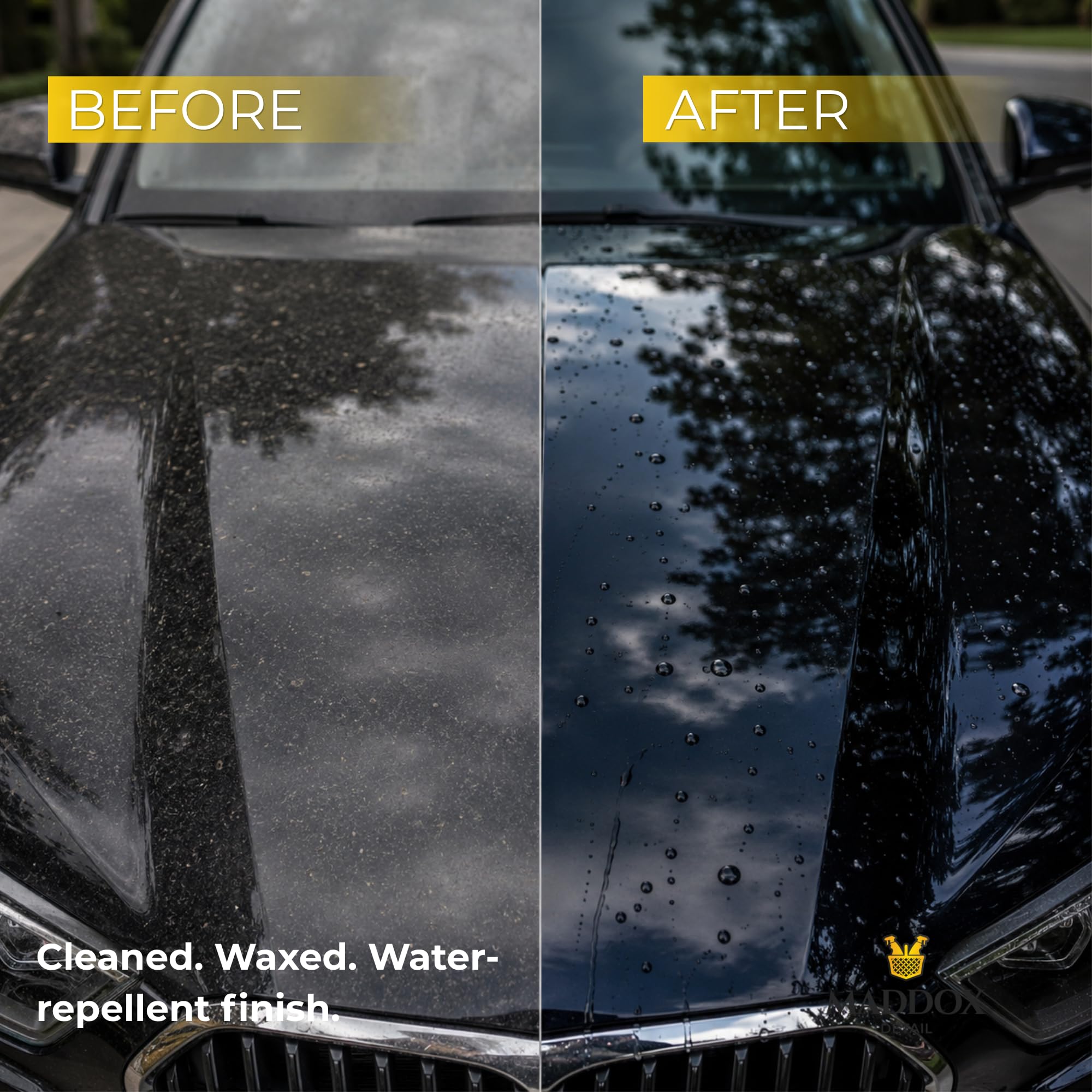 Maddox Detail - Premium Wash & Wax 500 ml | Shampoo auto con Cera Auto | Prodotti per la Pulizia Auto e Rinnova Plastiche Auto | Idratante per Plastica Auto | Protezione Vernice senza Asciugatura