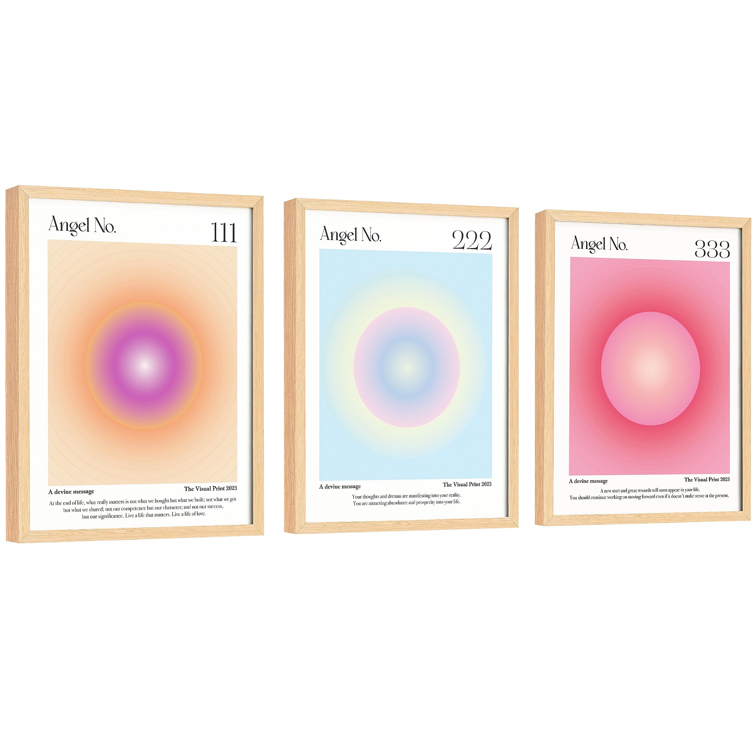 EXCOOL CLUB Angel Number Poster - 12x16 Aura Poster Aesthetic, Spiritual Posters, Gradient Angel Numbers Print, Colorful Aura Wall Art for Home Bedroom Decor (UNFRAMED)