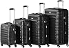 Zelsius Suitcase Set of 4 | ABS Hard Case with Combination Lock, Double Wheels and Inner Divider | Hand Luggage Suitcase, Hard Case Set 4 Pieces, Trolley, Large Suitcase, Luggage Set, black, Suitcase