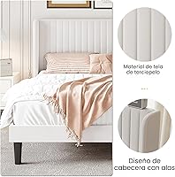 Vista 8 de SHA CERLIN Base de cama de terciopelo tamaño Queen con cabecera de respaldo alto con capitoné de canales verticales, cama de plataforma tapizada