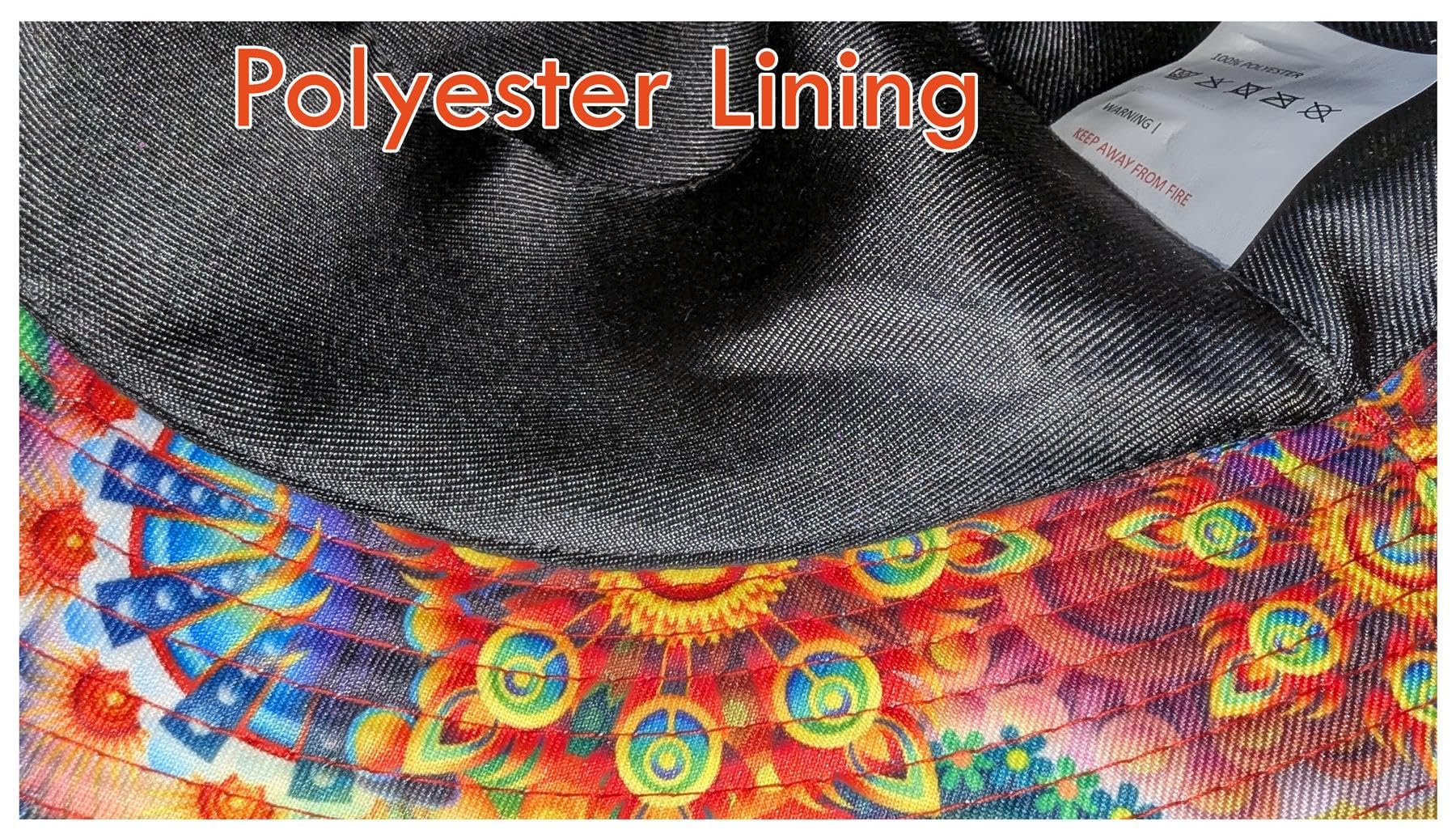 The Dragons Den Adults 1960s Hippie Bucket Hat & Glasses Psychedelic Festival Fancy Dress Costume Accessory - Image 4