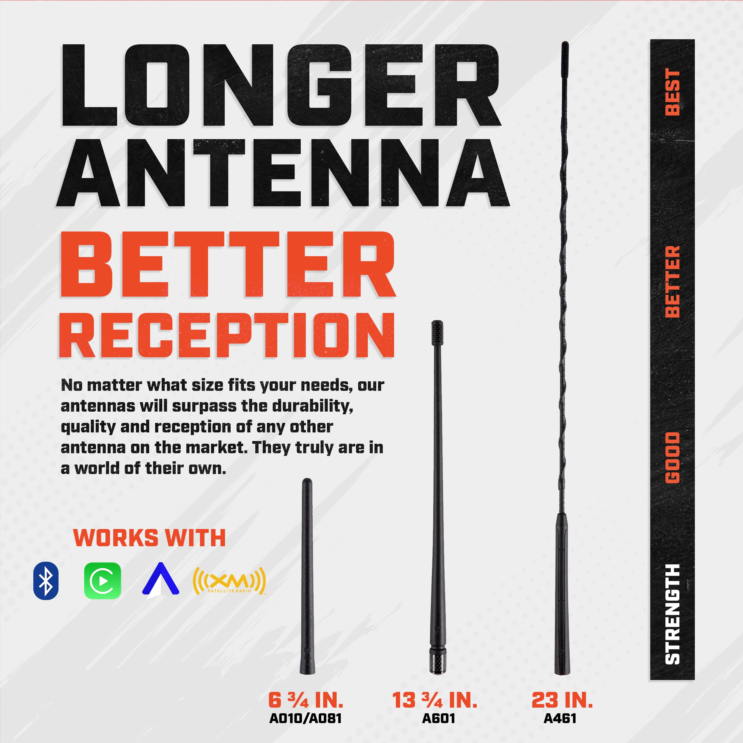 Antennamastsrus?antenne lavoro con 2004?2018Nissan Titan?Antenna di ricambio 6 3 4 INCH PREMIUM CHOICE