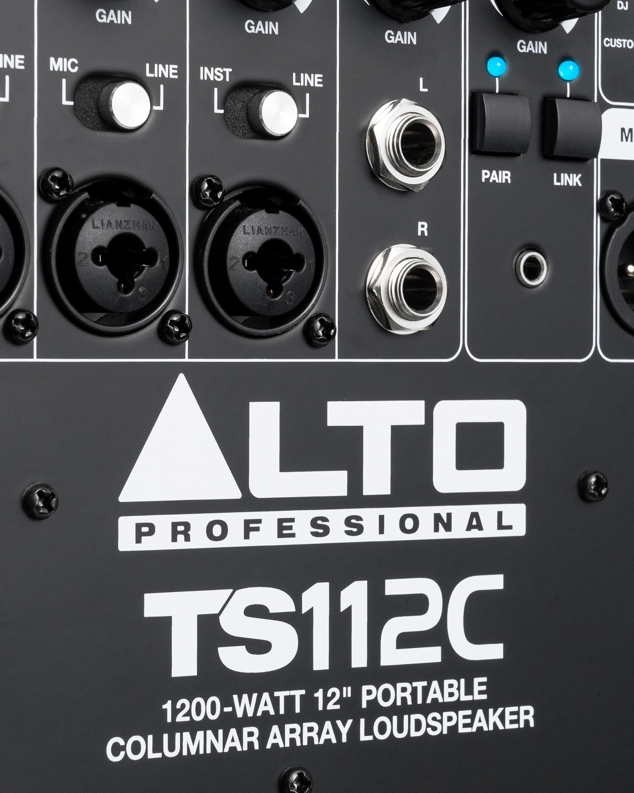 ALTO TS112C 1200-Watt Aktives Säulen PA Lautsprecher mit 5-Kanal Mixer Bluetooth