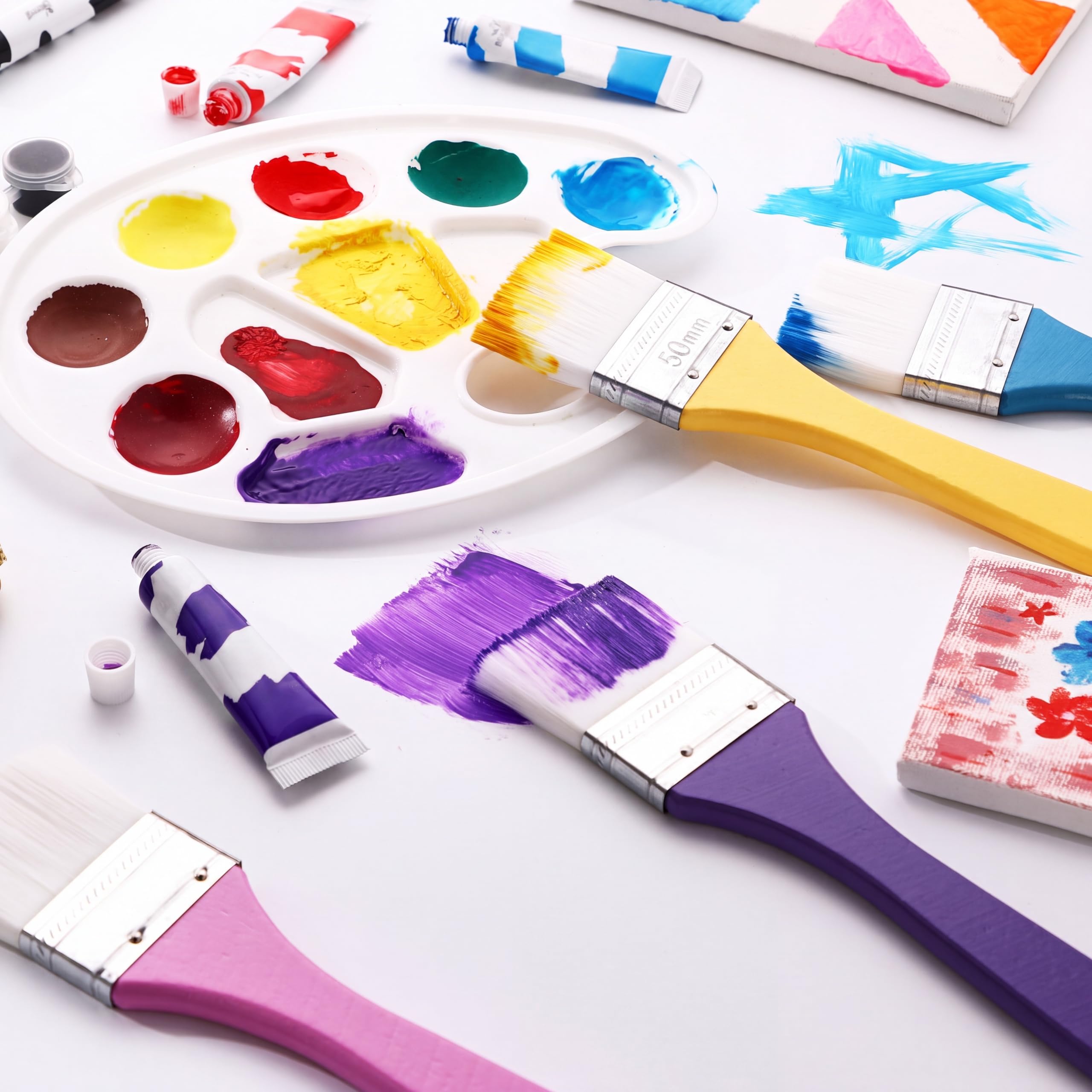 Zhehao Malpinsel-Set, 4,6 cm, hochwertige Wasserseide, Pastellfarben, niedliche Pinsel für Acrylmalerei, Färben, Basteln, als Geschenk für Freunde, Macaron-Farbe, 24 Stück