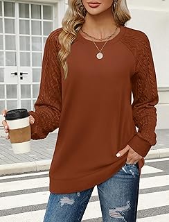 Chic Cable Knit Sweater: Lightweight Crewneck Long Sleeve Top for Women's Fashion