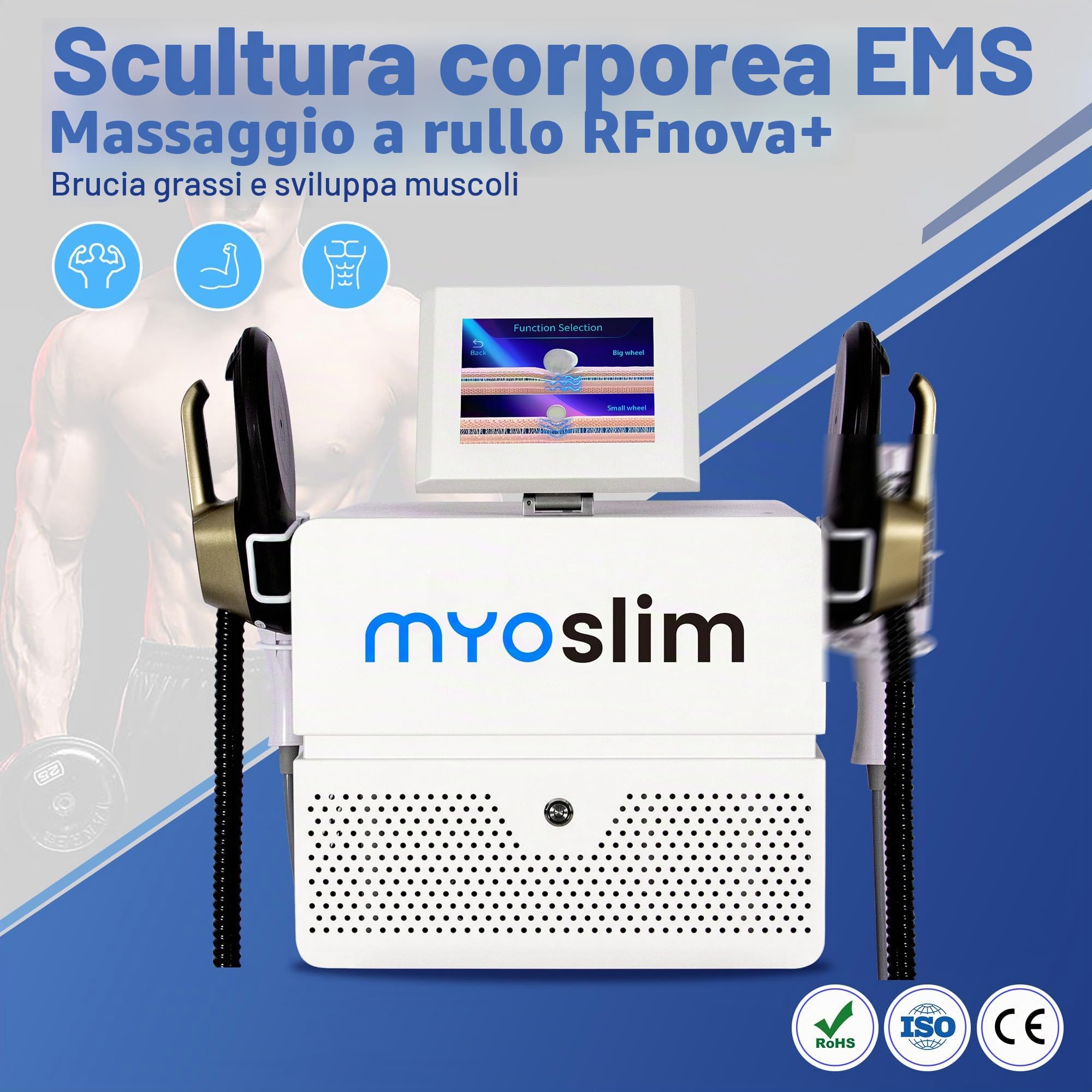Macchina Sculpting EMS Body Sculpt RF, Roller Massaggio 360°, Riduzione Cellulite, Tonificazione Muscolare