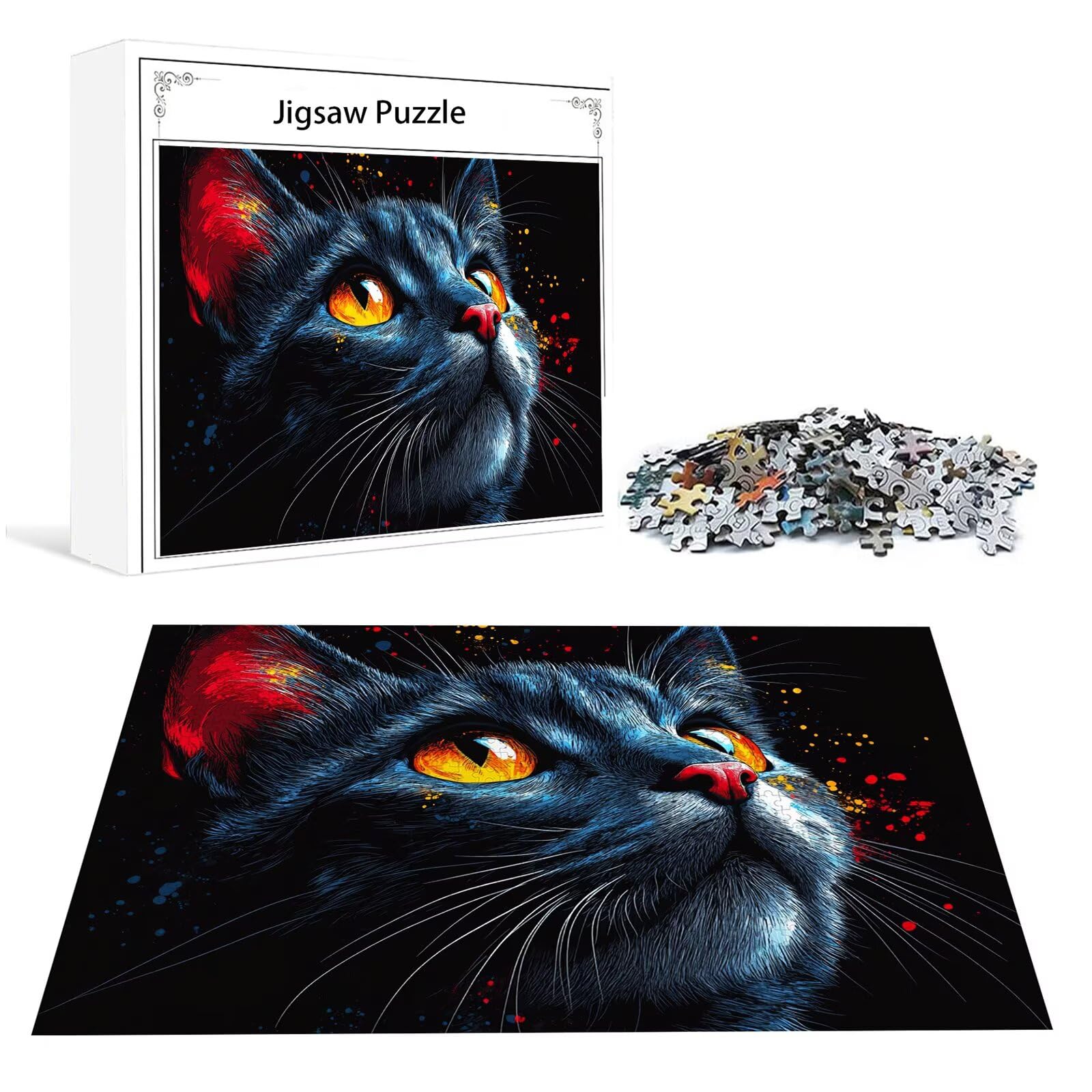 Katze Puzzle 1500 Teile Erwachsene Klassische Puzzles Tier Jigsaw Anspruchsvoll Impossible Schwer Pädagogisches Spielzeug Kinder Holzpuzzlem Groß Puzzlespiel Geeignet für alle Altersgruppen P-865