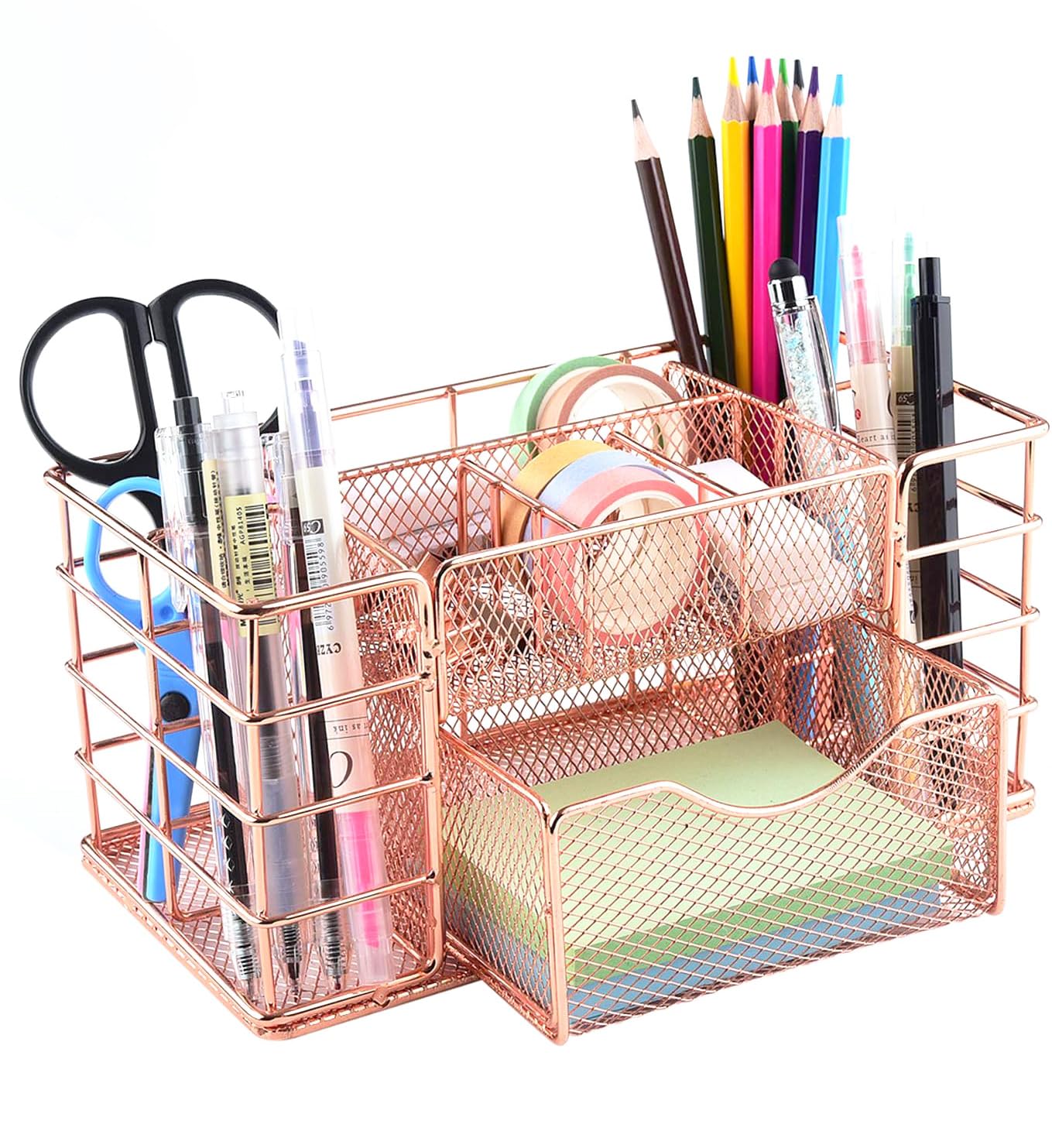 Catekro Organizador de escritorio y accesorios, soporte para bolígrafos para almacenamiento de escritorio para (315-oro rosa)