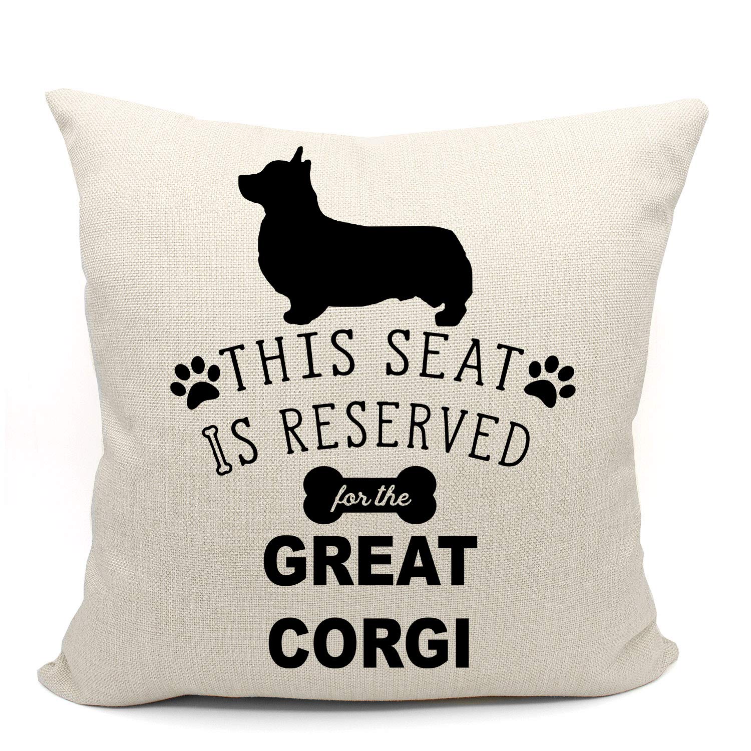 Mancheng-zi Corgi Pillow Covers 18x18 Reserved for The Dog Pillow Corgi Gifts for Corgi Lovers Corgi Gifts Corgi