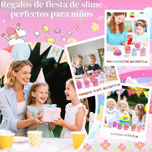 Foto 8 de 8 de TEBOKHAD Slime Kit Mantequilla De 6 Piezas para Niños, Kit Slime Juguetes Niños, Slime para Niñas