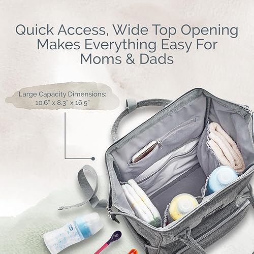 Miniatura 3 de KiddyCare Mochila para pañales para bebé, mochila unisex de viaje para bebé, bolsas de pañales para niños y niñas recién nacidos (piedra)
