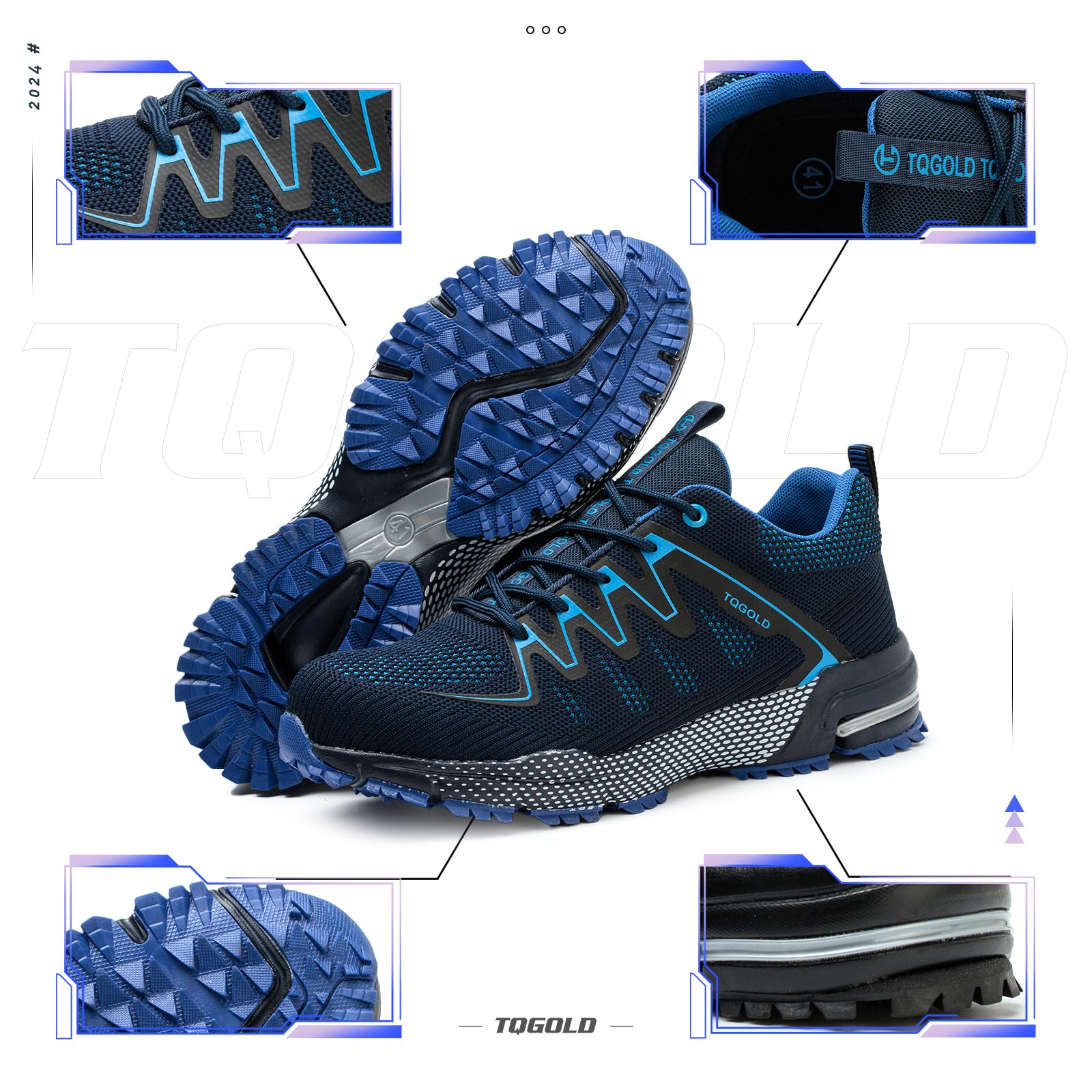 TQGOLD Scarpe Antinfortunistiche Uomo Donna Scarpe da Ginnastica Leggere Antiperforazione Punta in Acciaio Comode Scarpe Sicurezza