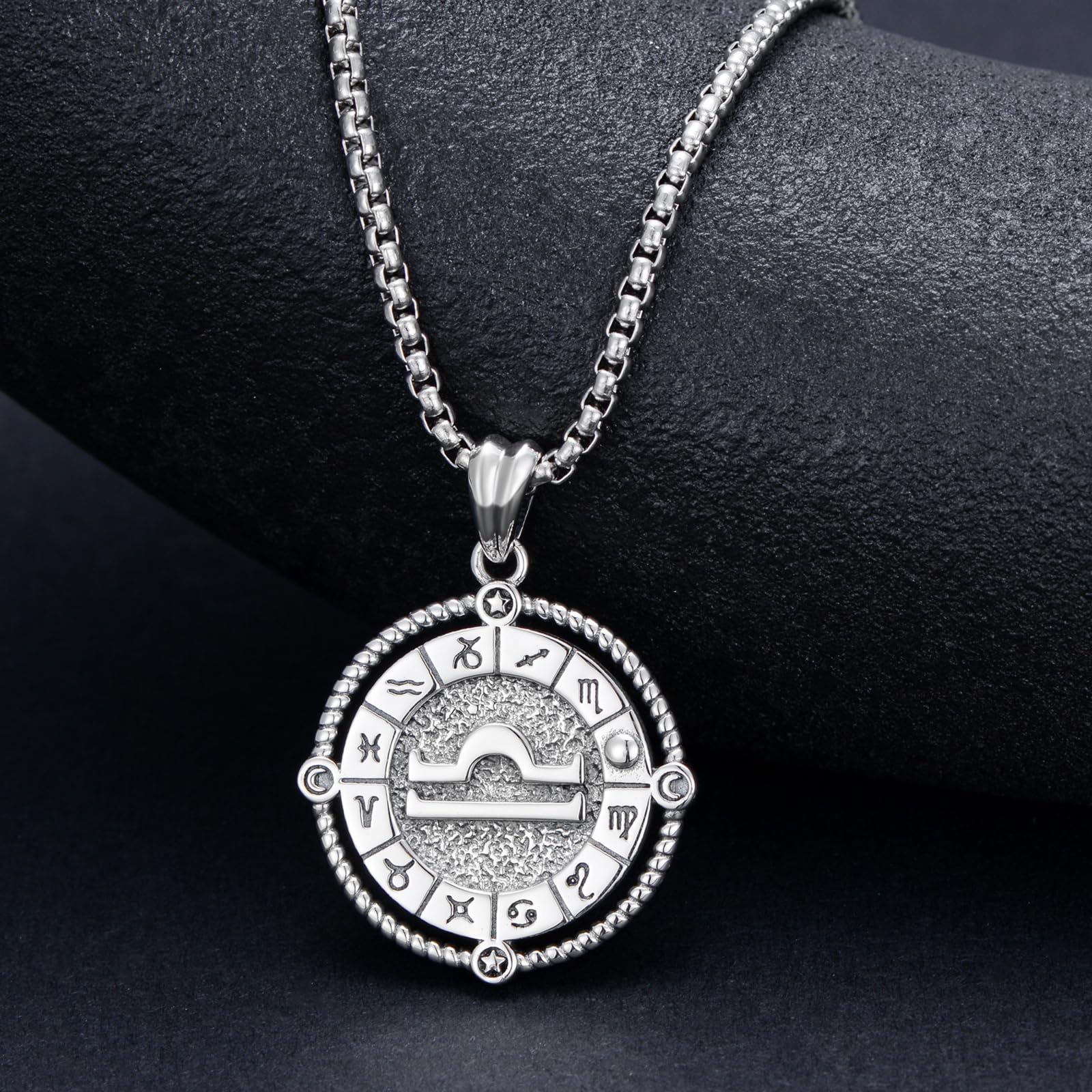ROMANTICWORK Collier avec pendentif astrologique en argent sterling 925 avec 12 constellations - Cadeau pour homme et femme