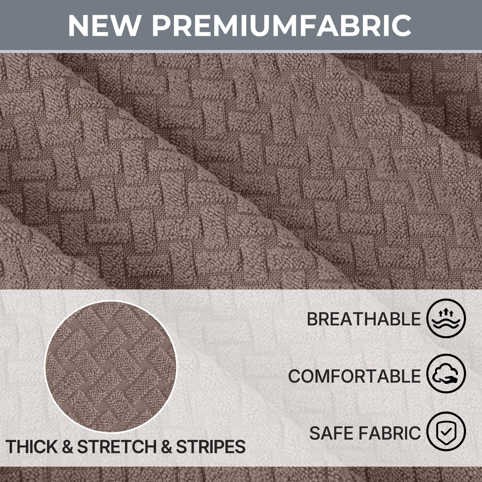 Ystyle Sofa überzug 1 Sitzer Mit Armlehne, Stretch Sofabezug rutschfest, Modern Sofa Cover Für Hunde Haustiere, Atmungsaktiv Couch überzug Mit Elastic Bottom, Sand